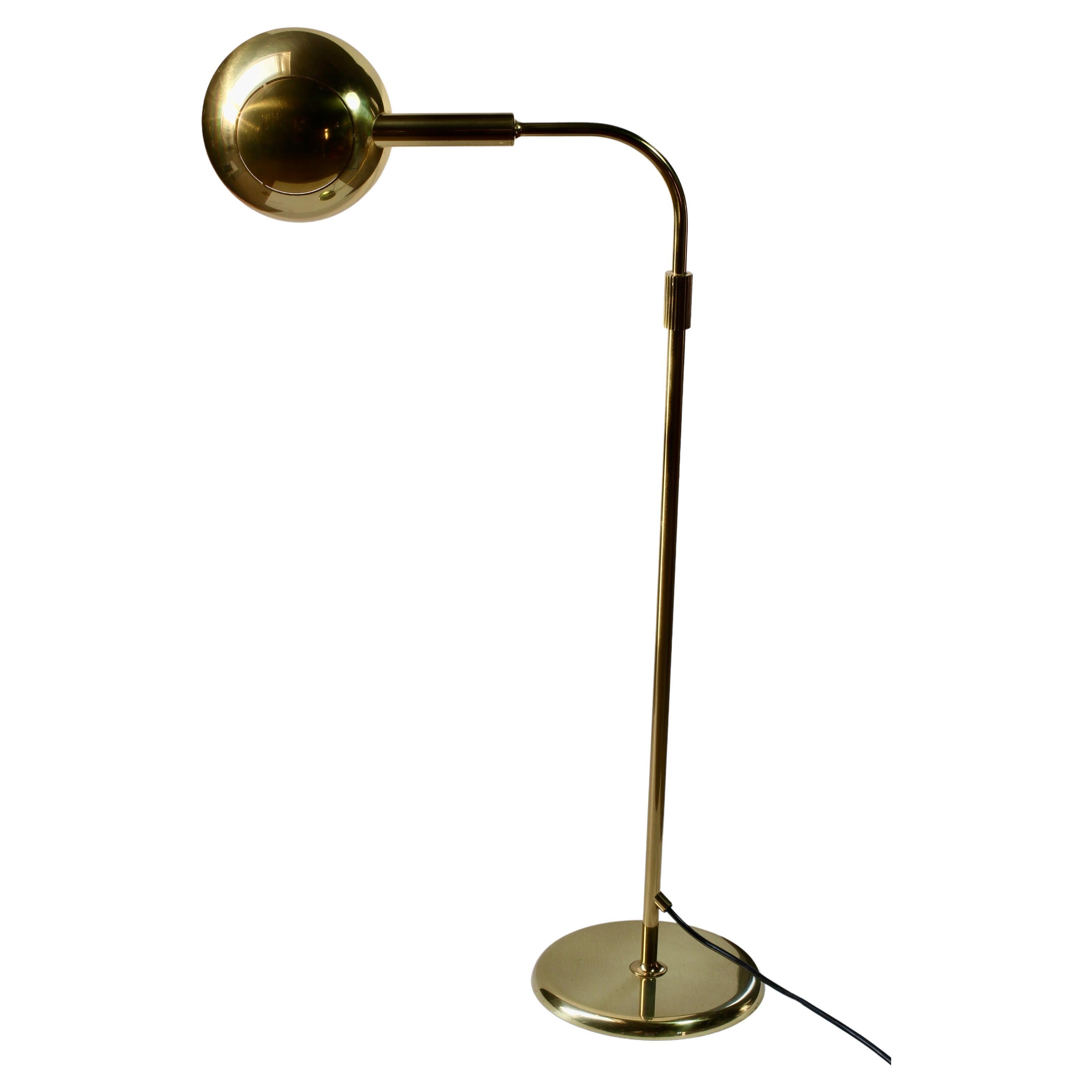 Florian Schulz Mid-Century Vintage Modernist Brass 1970s Dimmable Floor Lamp 4