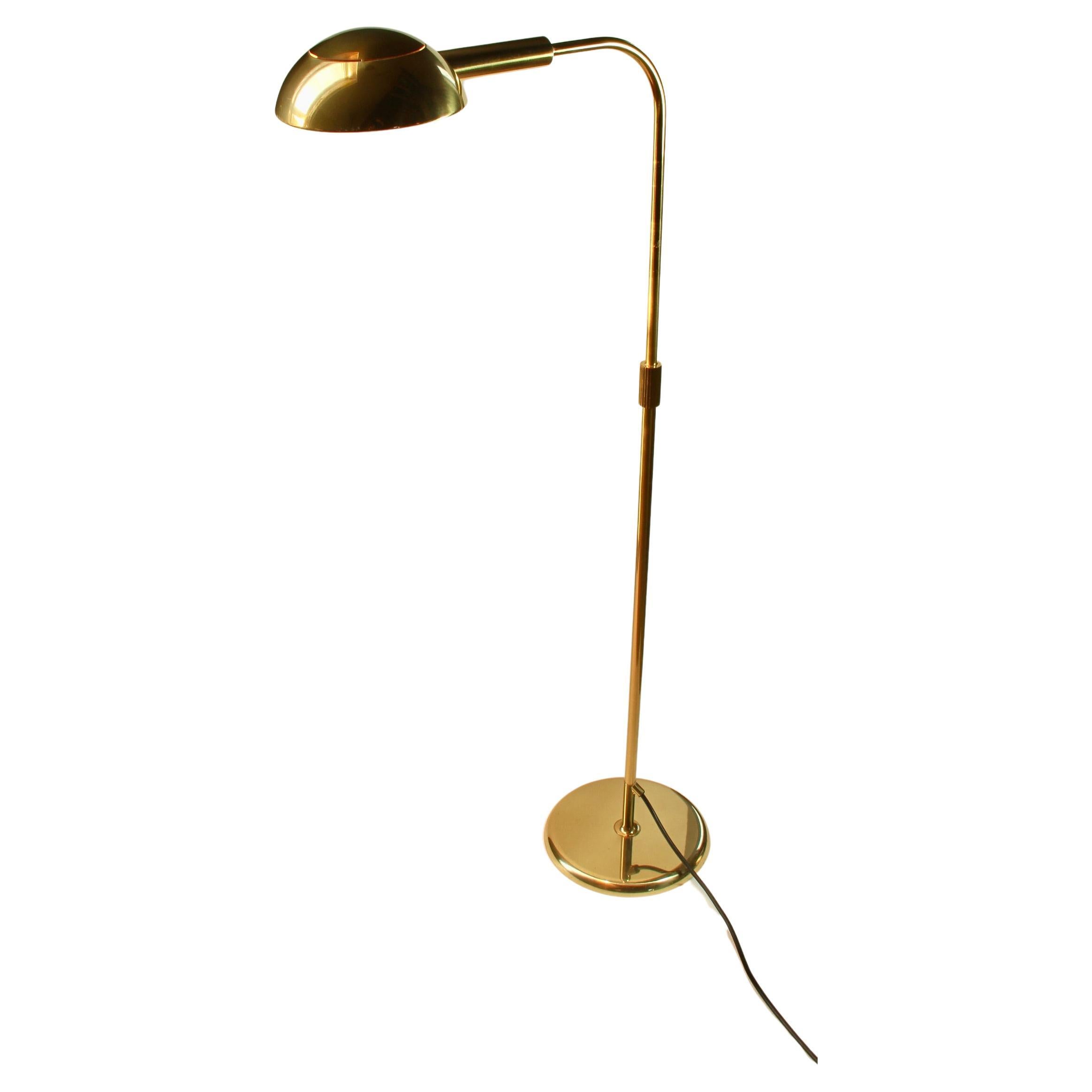Mid-Century Modern Florian Schulz Mid-Century Vintage Modernist Brass 1970s Dimmable Floor Lamp For Sale