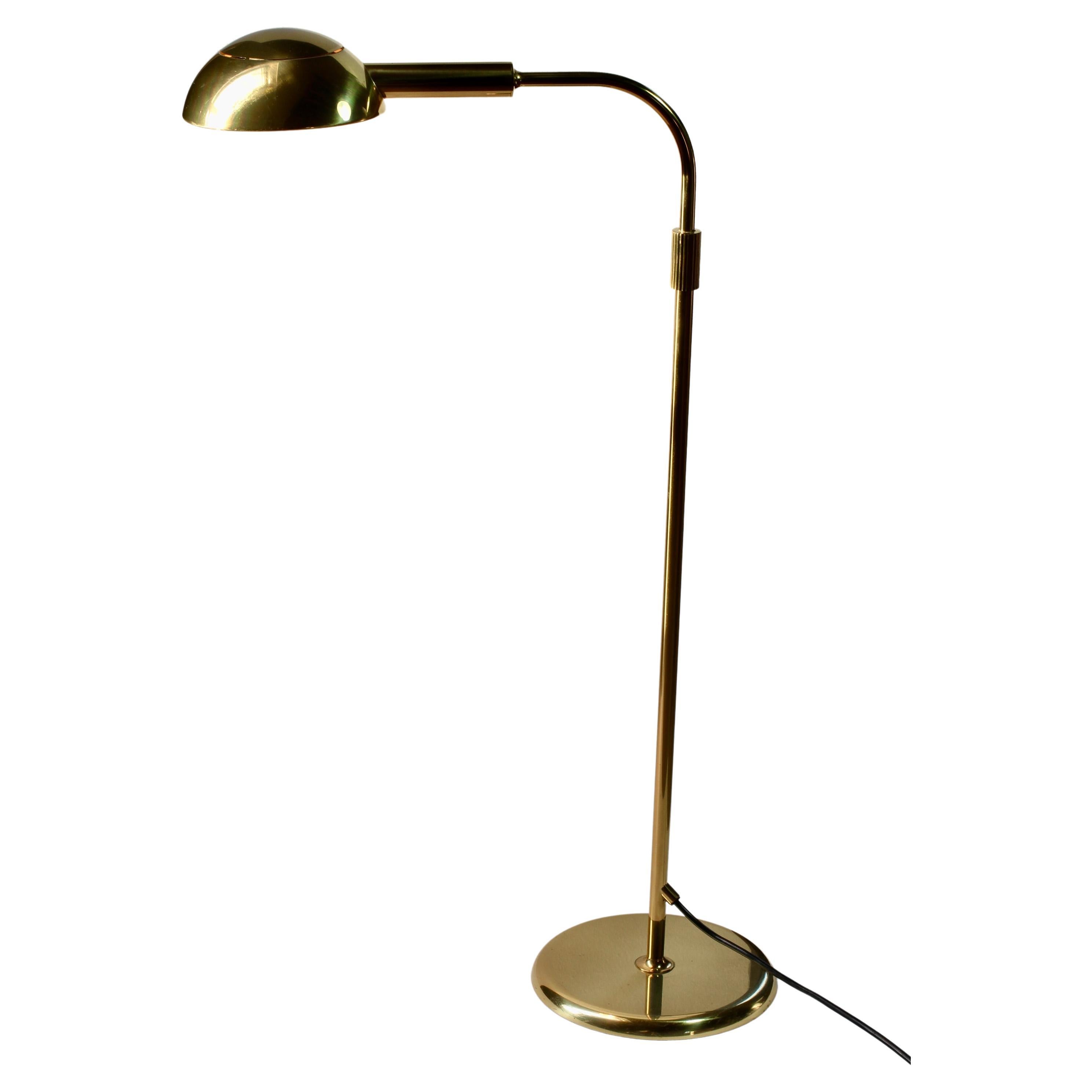 Florian Schulz Mid-Century Vintage Modernist Brass 1970s Dimmable Floor Lamp In Good Condition In Landau an der Isar, Bayern