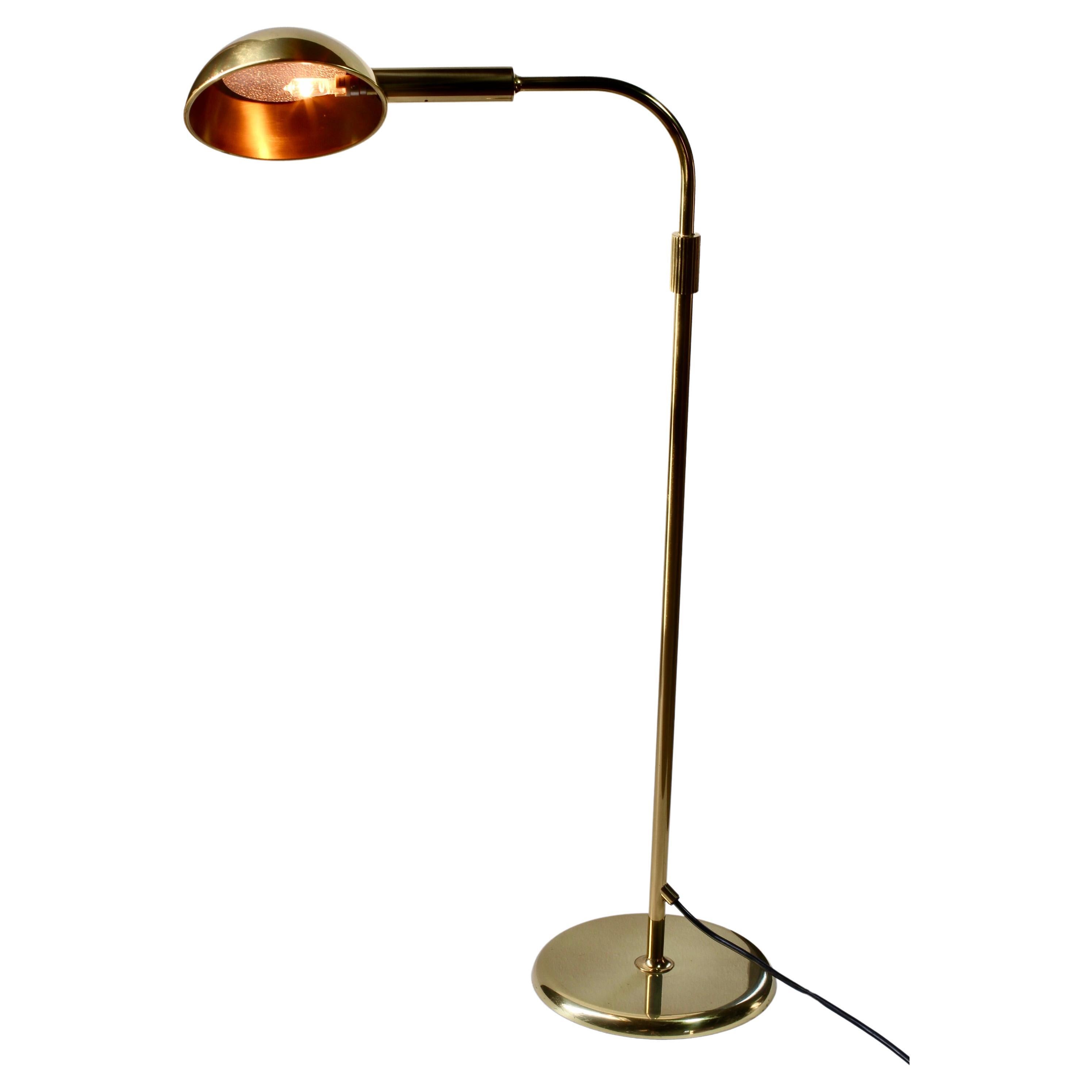 Late 20th Century Florian Schulz Mid-Century Vintage Modernist Brass 1970s Dimmable Floor Lamp