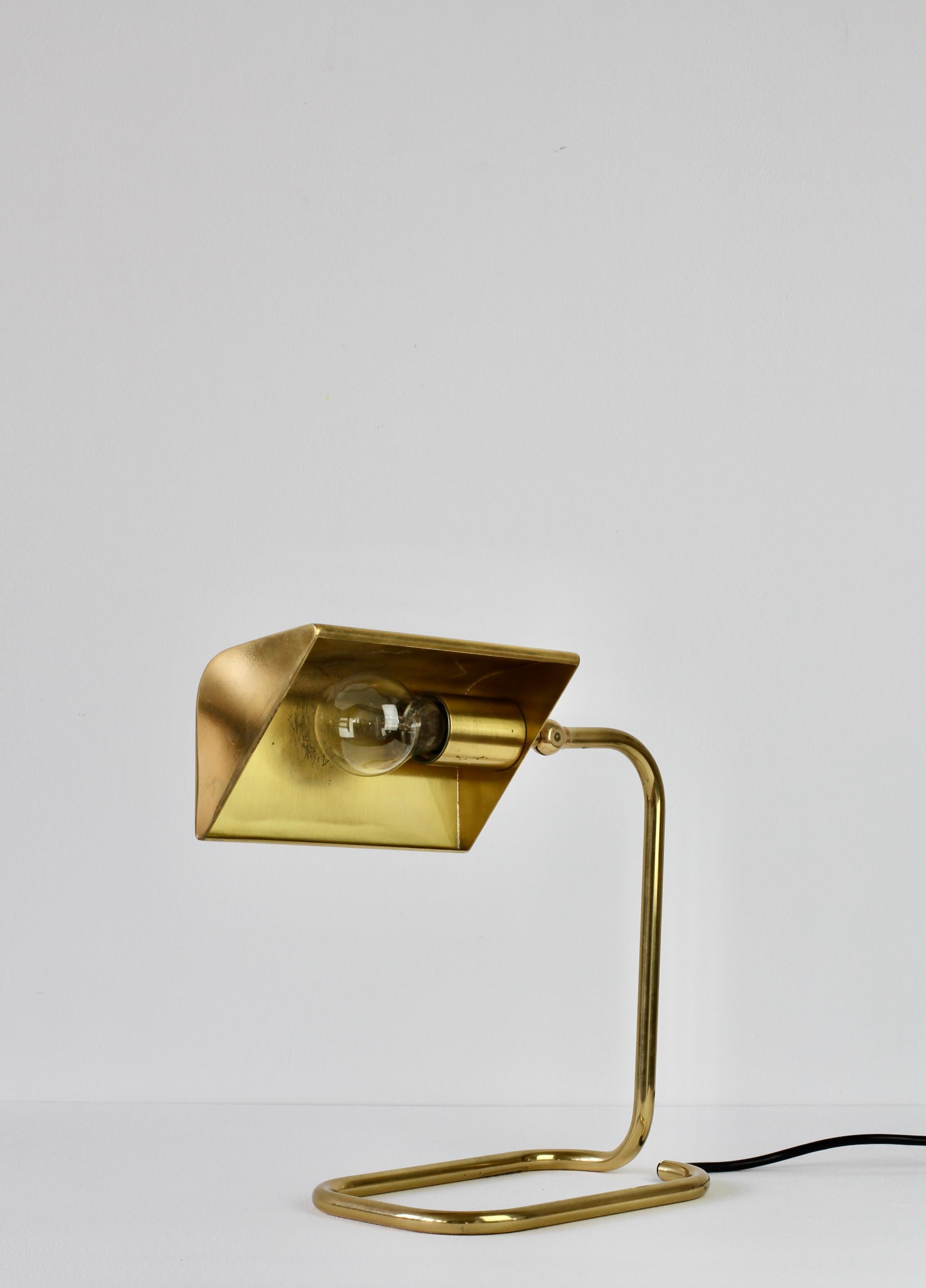 Florian Schulz Mid-Century Vintage Modernist Brass 1980s Adjustable Table Lamp For Sale 6