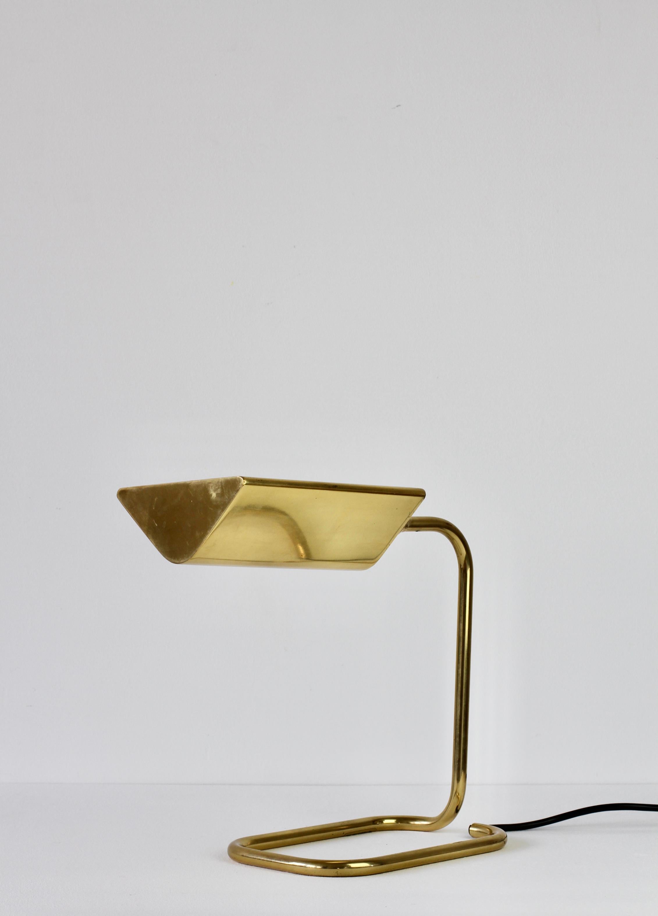 Florian Schulz Mid-Century Vintage Modernist Brass 1980s Adjustable Table Lamp For Sale 8