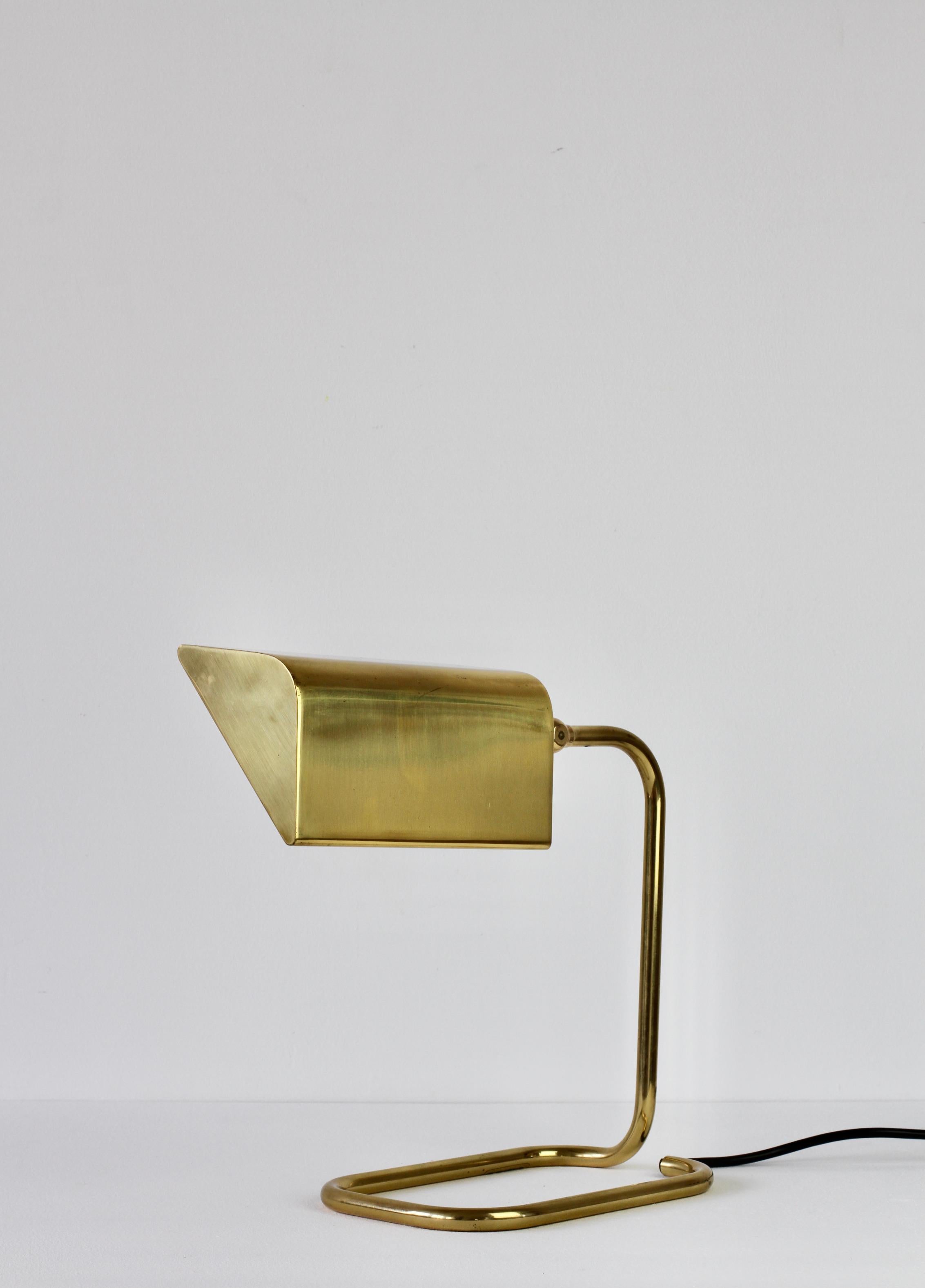 Florian Schulz Mid-Century Vintage Modernist Brass 1980s Adjustable Table Lamp For Sale 10