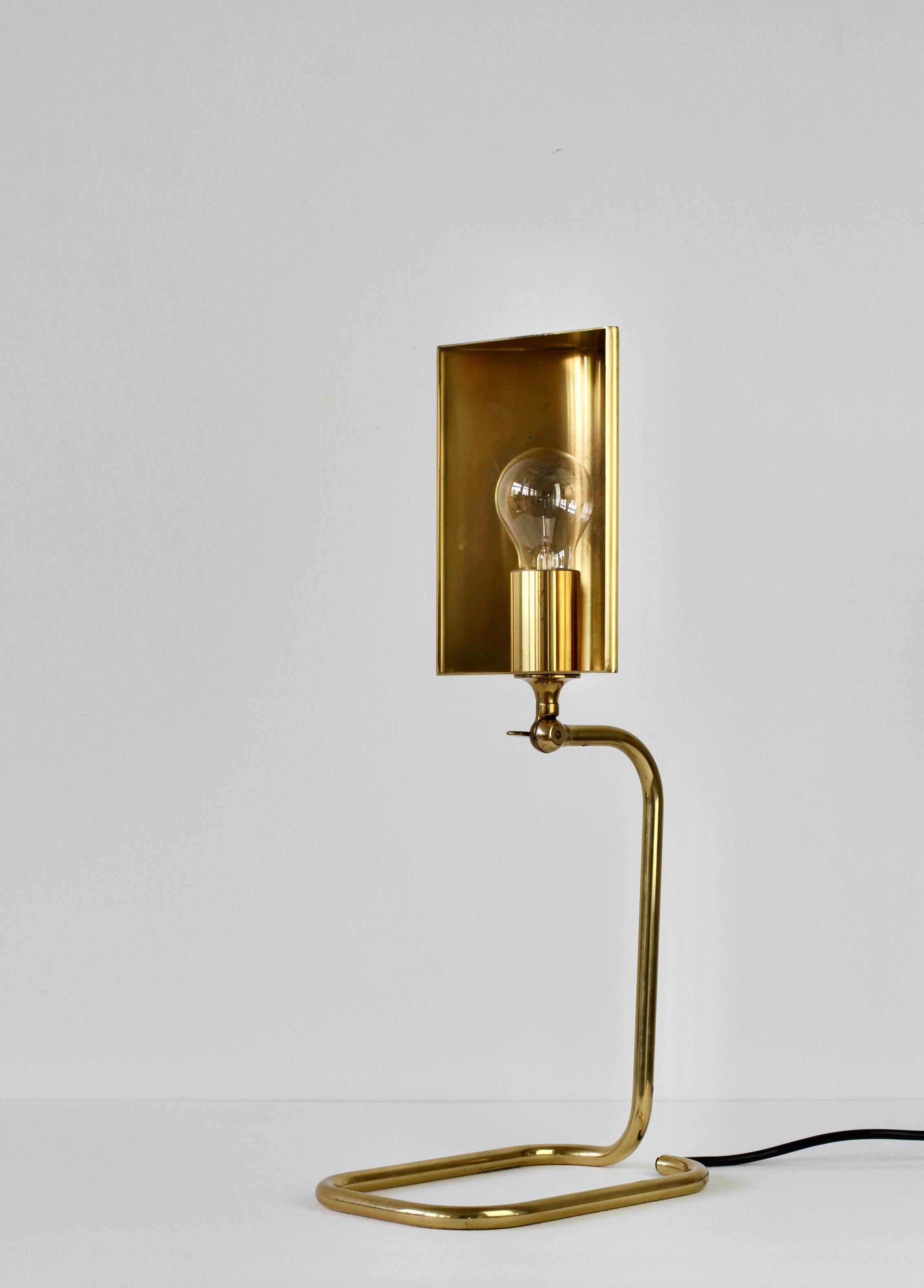 Florian Schulz Mid-Century Vintage Modernist Brass 1980s Adjustable Table Lamp For Sale 2