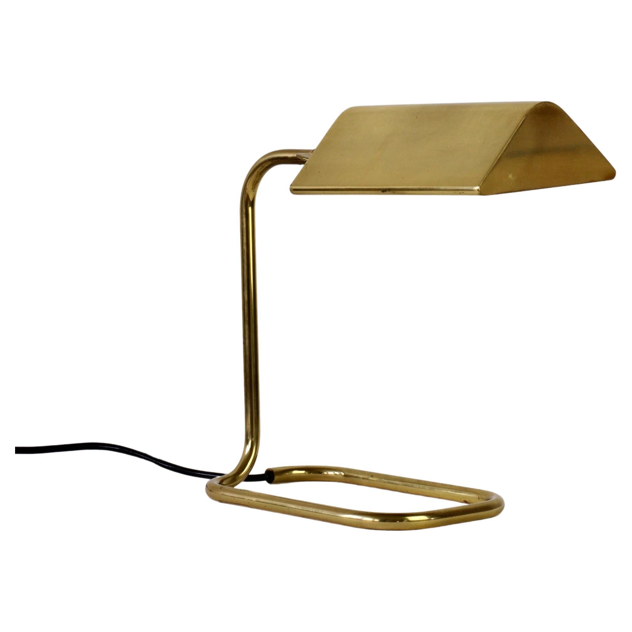 Florian Schulz Mid-Century Vintage Modernist Brass 1980s Adjustable Table Lamp
