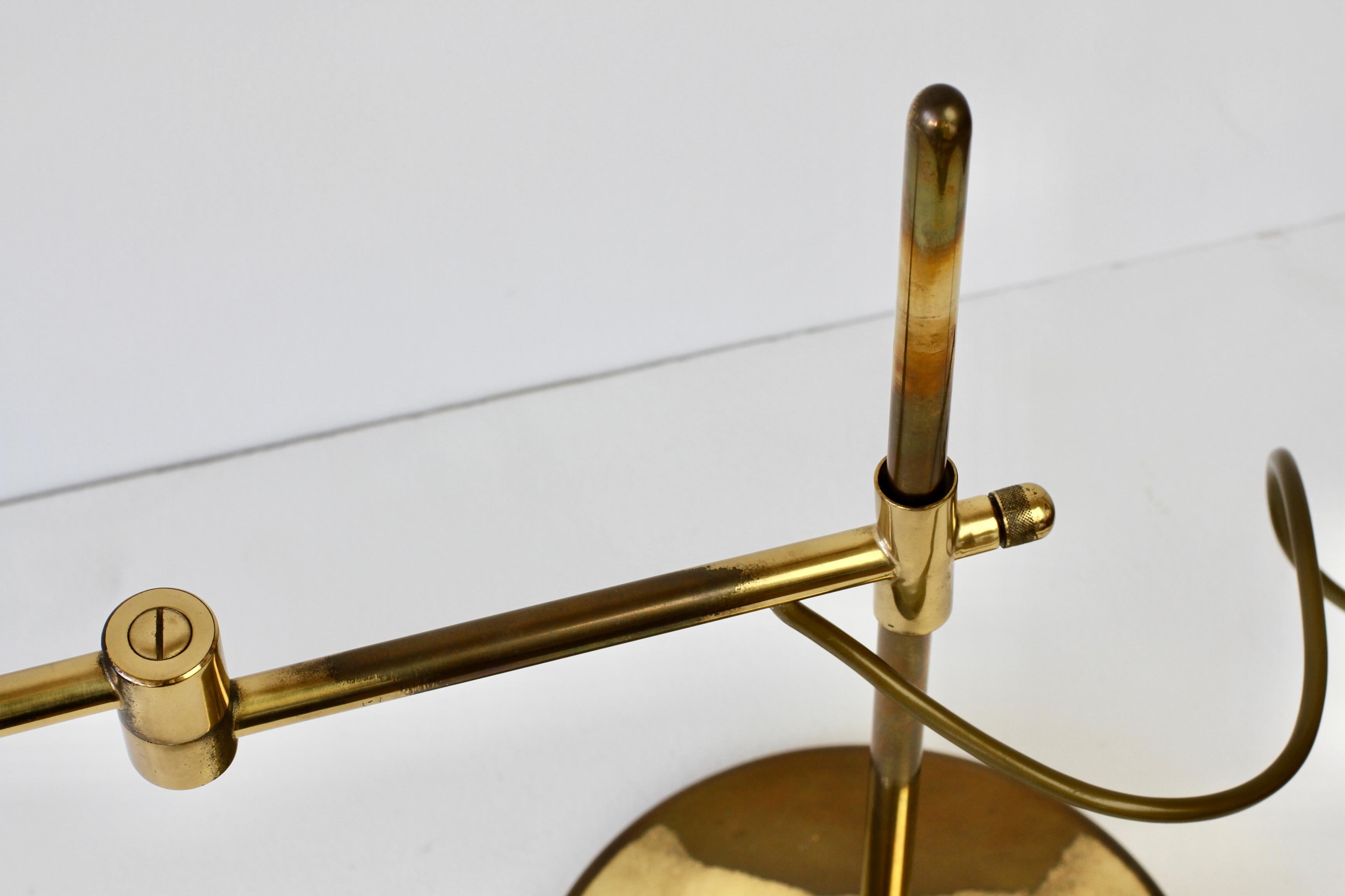 Florian Schulz Mid-Century Vintage Modernist Brass Adjustable Table Lamp c.1970 For Sale 6