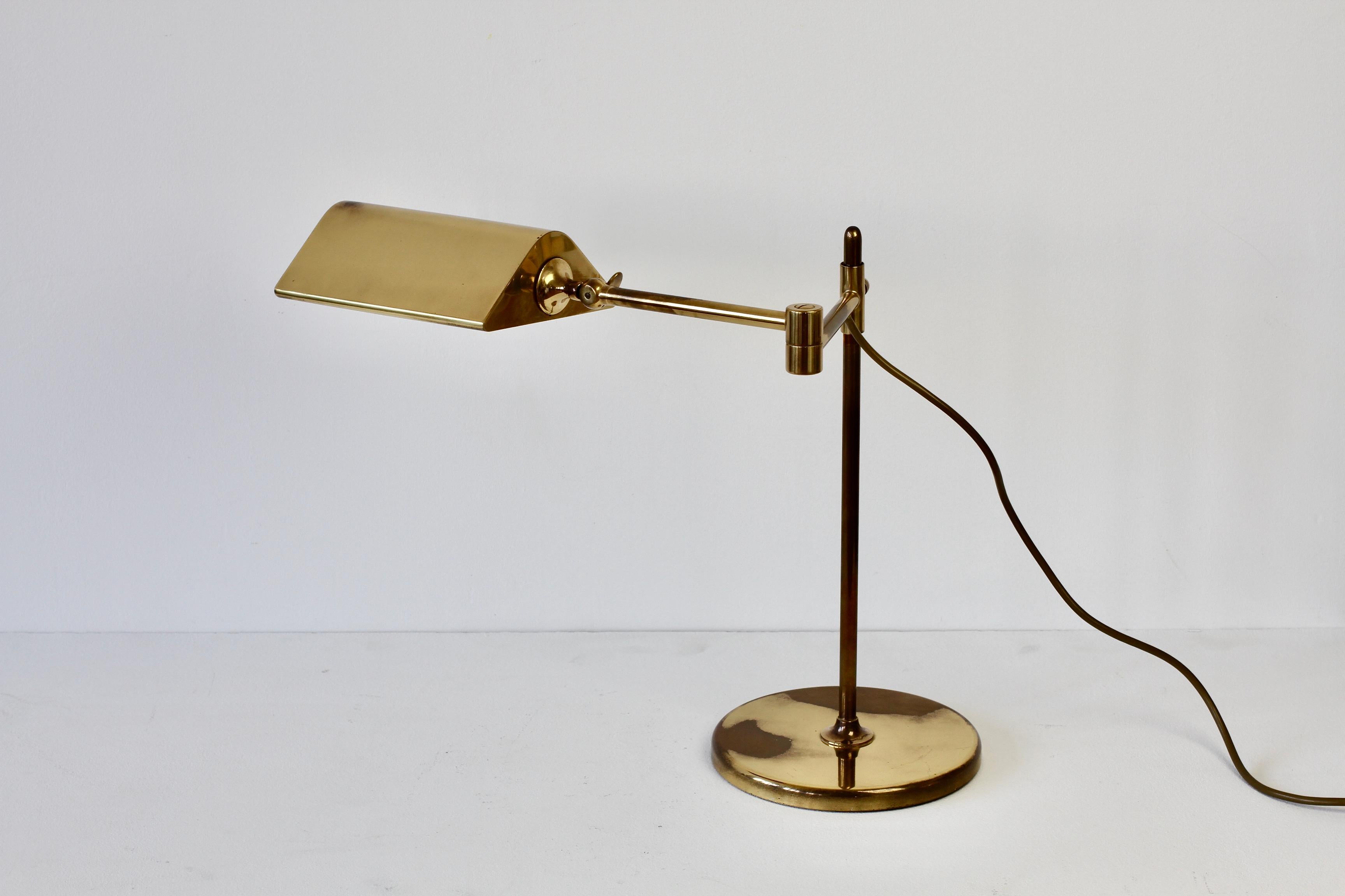 Mid-Century Modern Florian Schulz Mid-Century Vintage Modernist Brass Adjustable Table Lamp c.1970 For Sale
