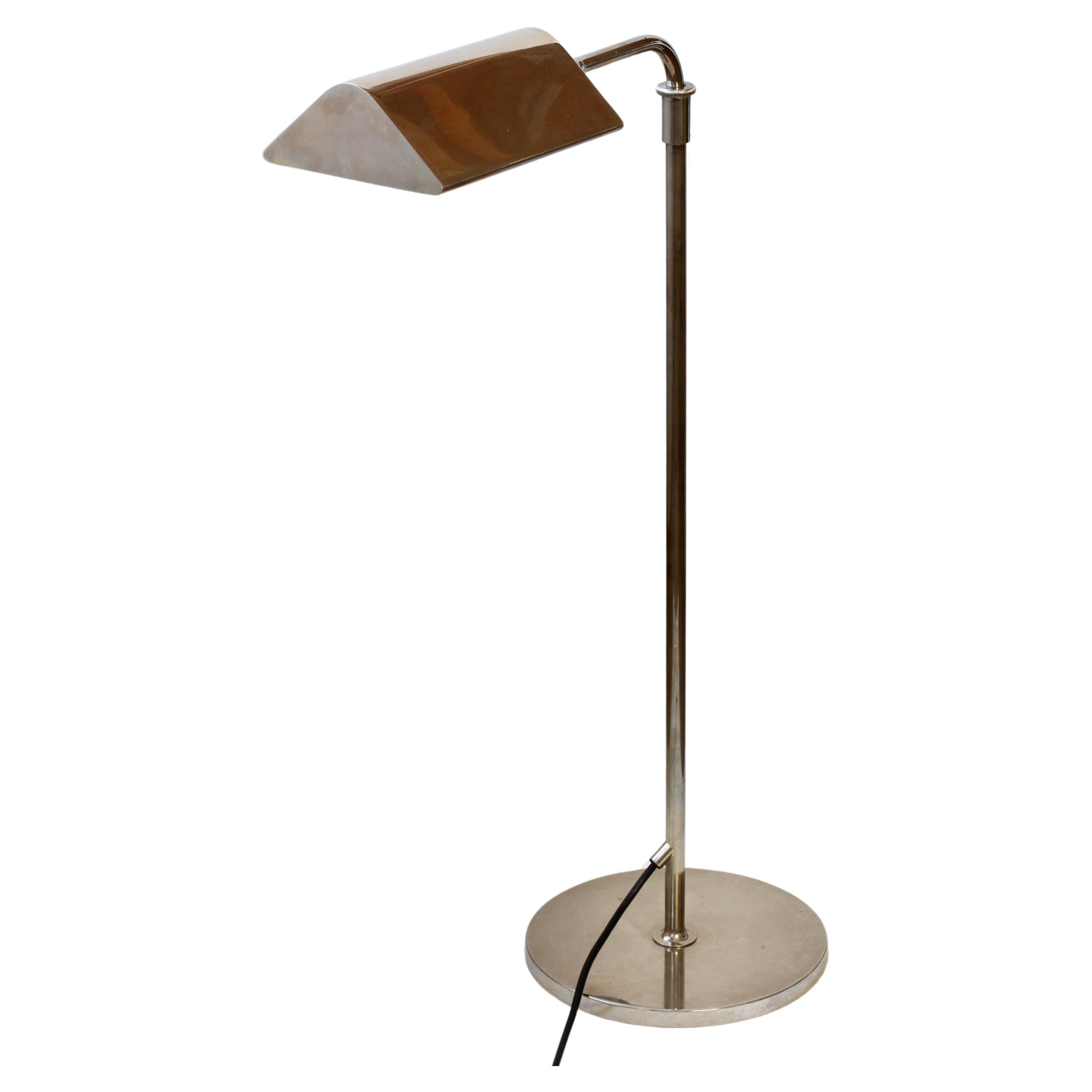 Florian Schulz Mid-Century Vintage Modernist Nickel Adjustable Floor Lamp Light In Good Condition For Sale In Landau an der Isar, Bayern