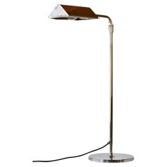 Florian Schulz Mid-Century Vintage Modernist Nickel Adjustable Floor Lamp Light