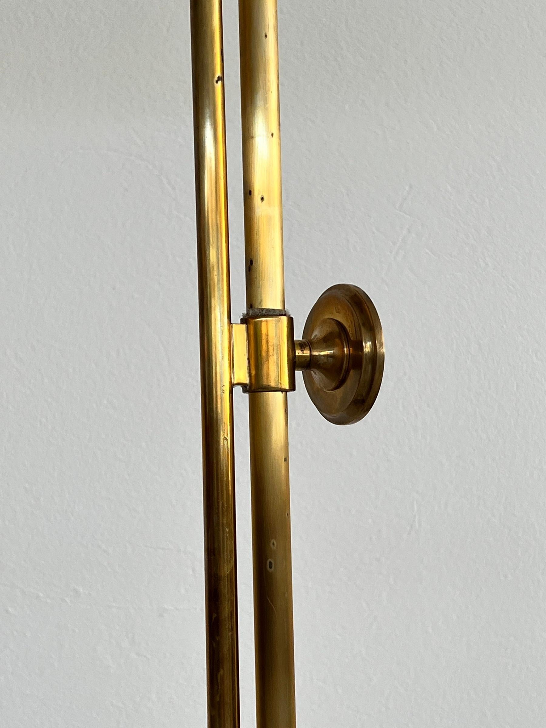 Late 20th Century Florian Schulz Mid-Century Adjustable Floor Lamp in Full Brass, 1970s For Sale