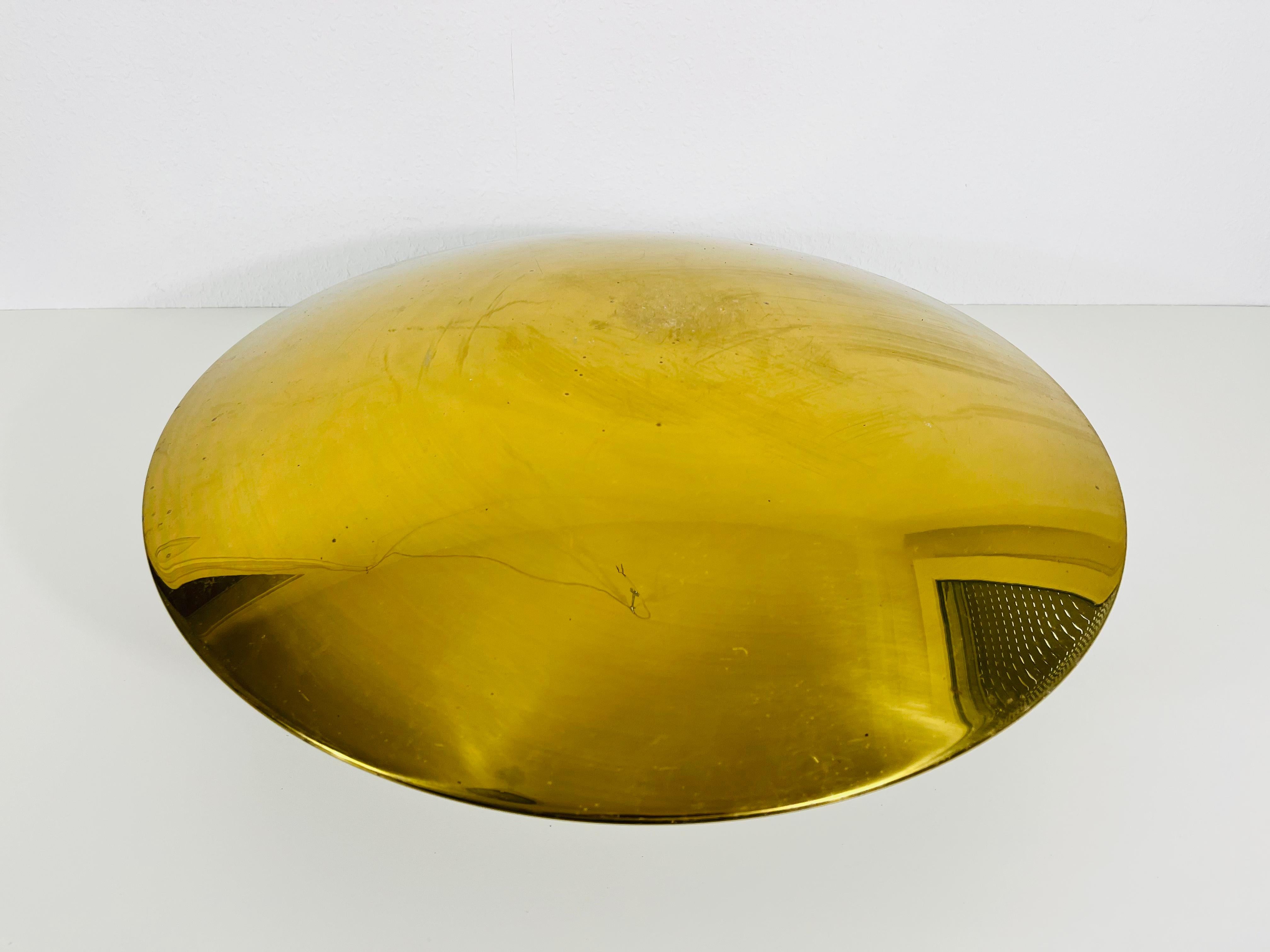 Mid-Century Modern Florian Schulz Midcentury Brass Flush Mount, 1960s For Sale