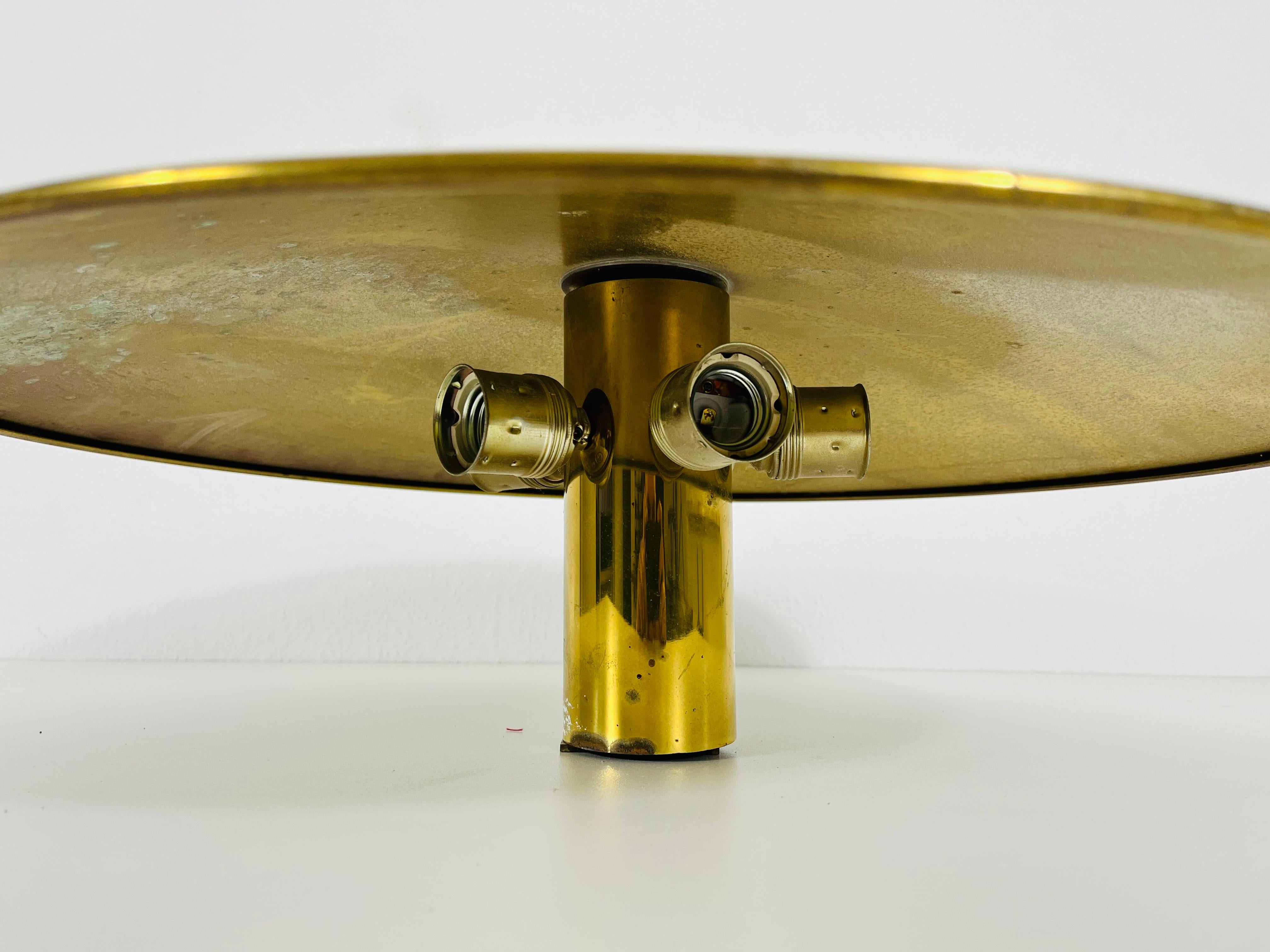 Florian Schulz Midcentury Brass Flush Mount, 1960s For Sale 1