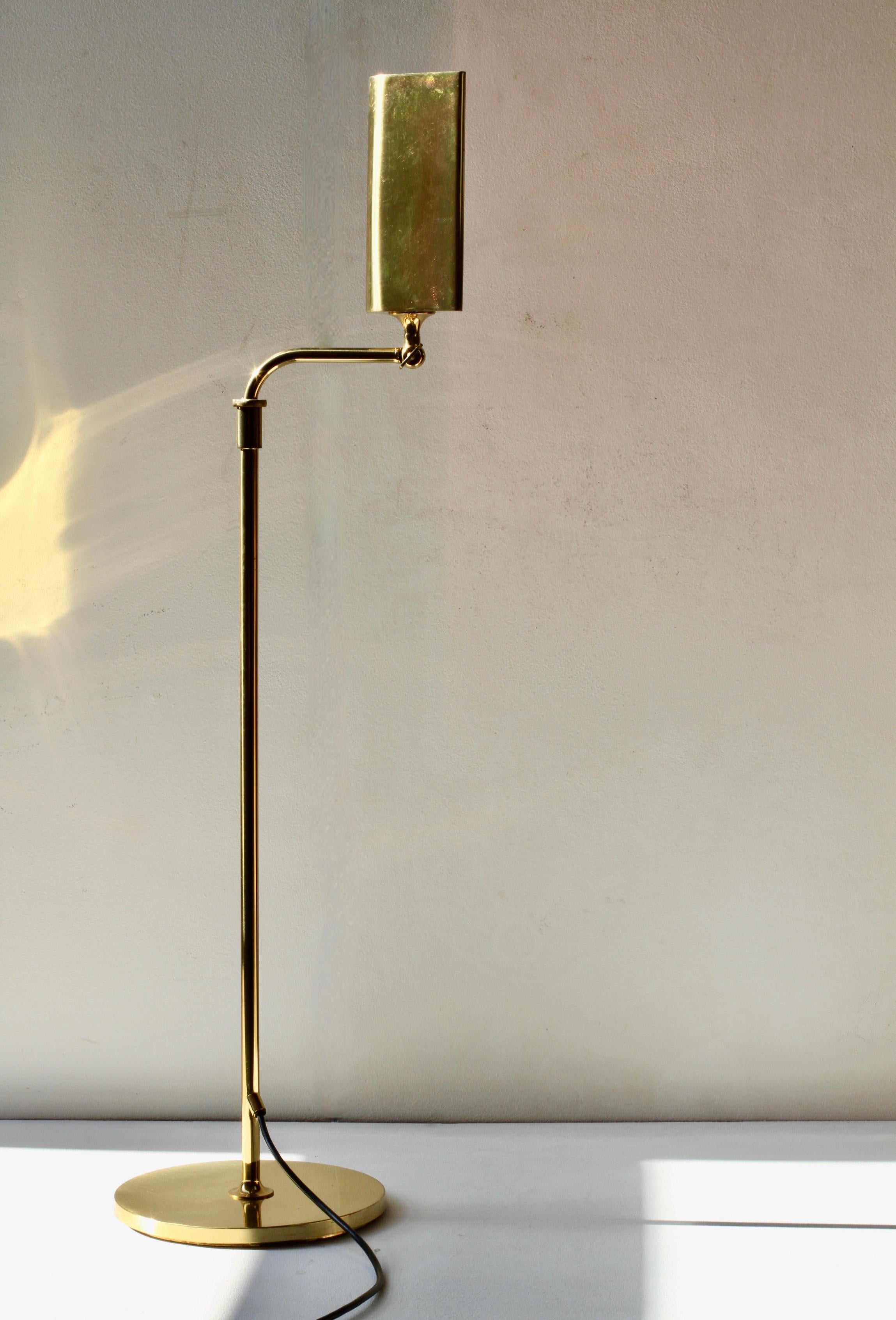 Florian Schulz lampadaire réglable en laiton moderniste vintage du milieu du siècle dernier, années 1970 en vente 2