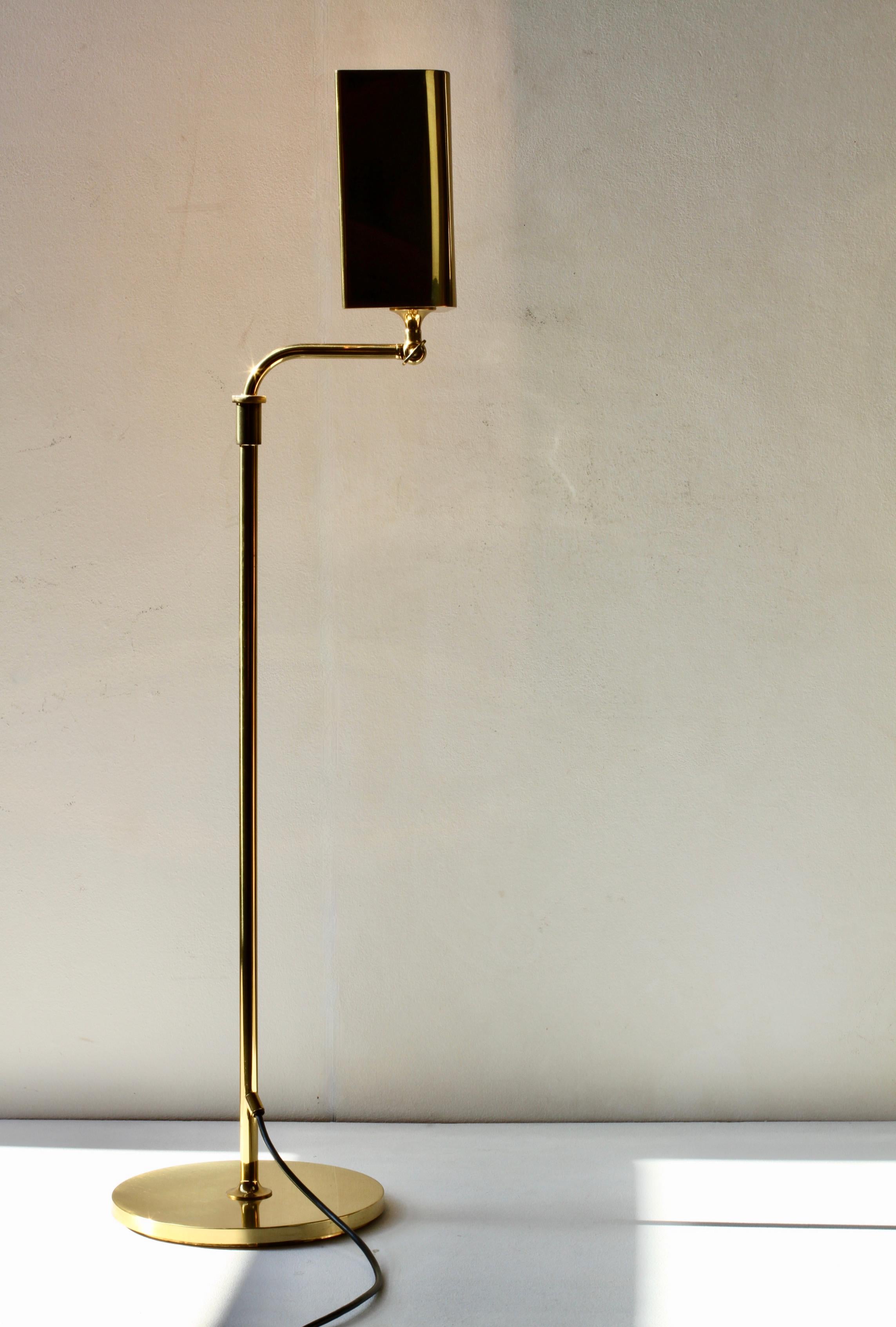Florian Schulz lampadaire réglable en laiton moderniste vintage du milieu du siècle dernier, années 1970 en vente 6