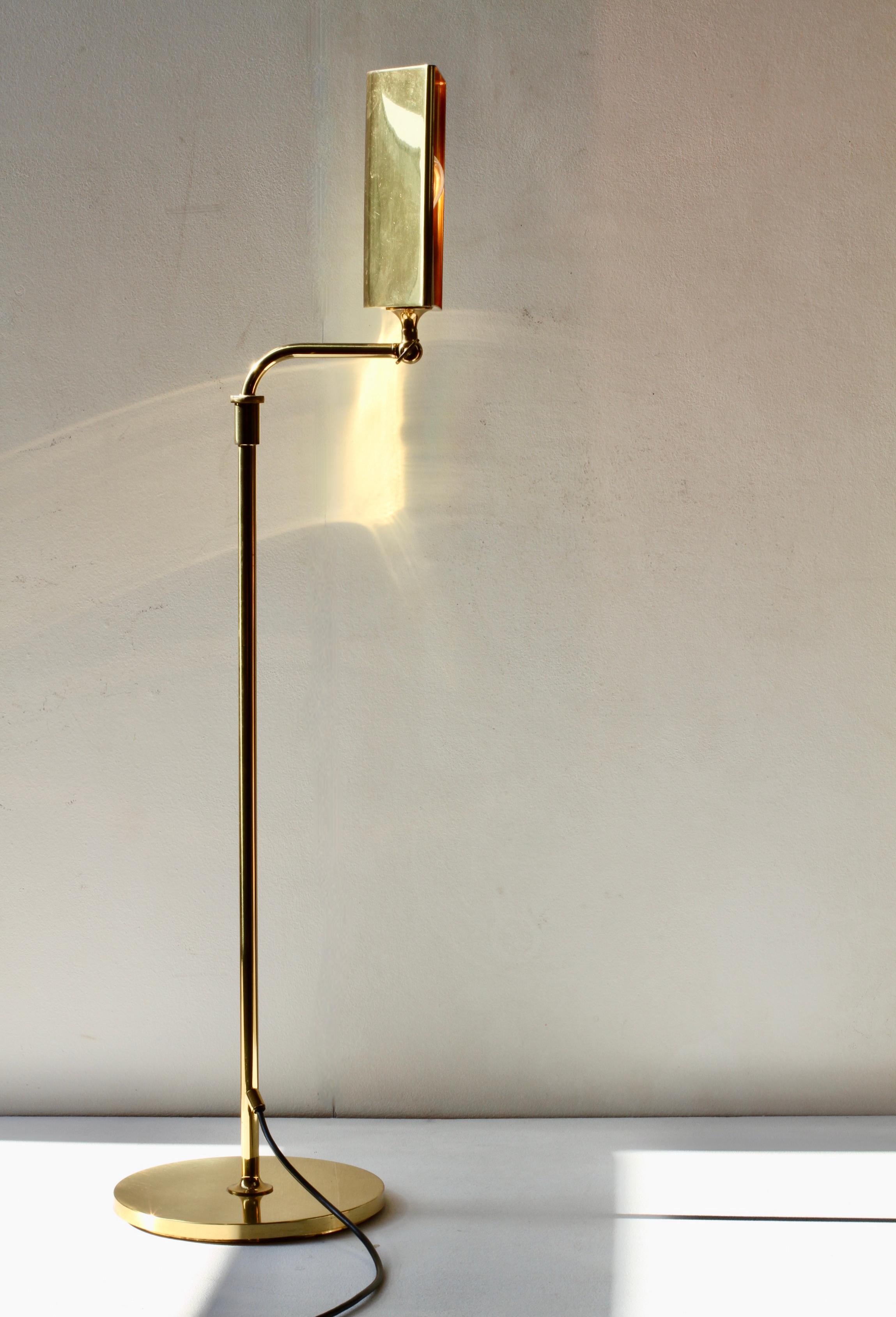Florian Schulz lampadaire réglable en laiton moderniste vintage du milieu du siècle dernier, années 1970 en vente 8
