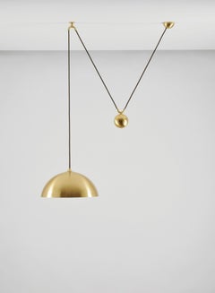 Florian Schulz New Mid-Century Polished Brass Adjustable Side Pull Pendant Light