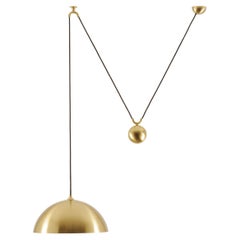 Florian Schulz New Mid-Century Polished Brass Adjustable Side Pull Pendant Light