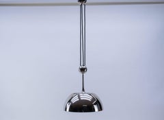 Florian Schulz Nickel Plated Pendant Lamp with Counterweight, Germany, 1970s