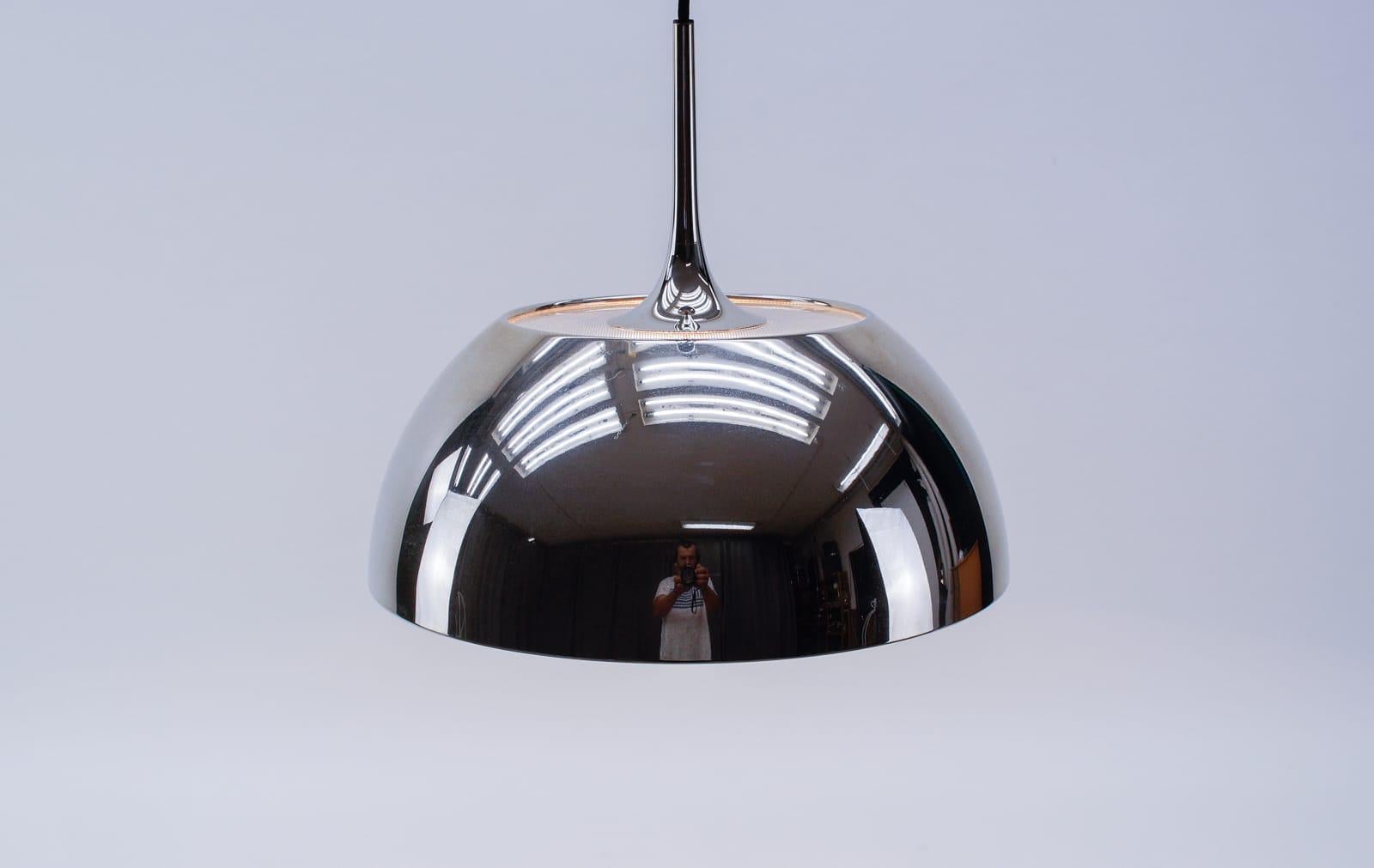 Florian Schulz Nickel Plated Pendant Lamp with Counterweight, Germany, 1970s For Sale 1