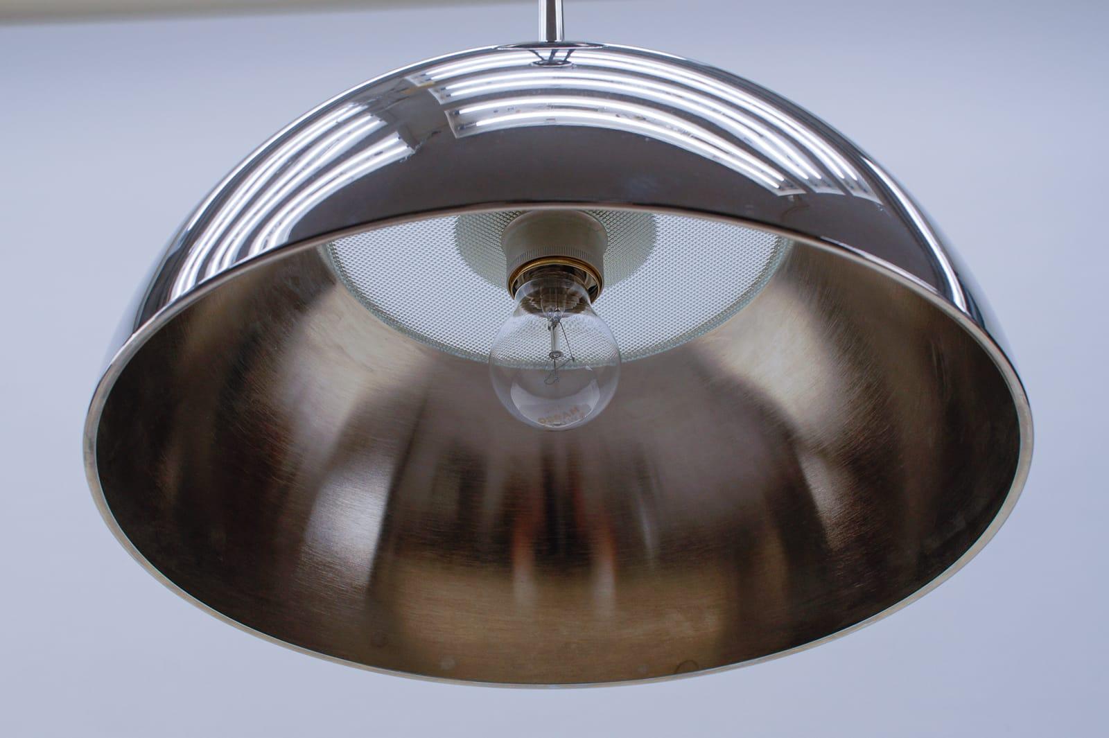 Florian Schulz Nickel Plated Pendant Lamp with Counterweight, Germany, 1970s For Sale 3