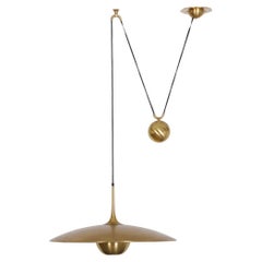 Vintage Florian Schulz 'Onos 55' Brass Counterweight Ceiling Lamp
