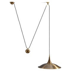 Florian Schulz Onos 55 counterbalance pendant lamp brass Germany 1970 Florian Schulz Onos 55 counterbalance pendant lamp brass Germany 1970