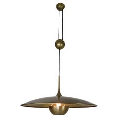 Florian Schulz Patinated Brass Pendant  'Onos 55' Counterweight, 1960s