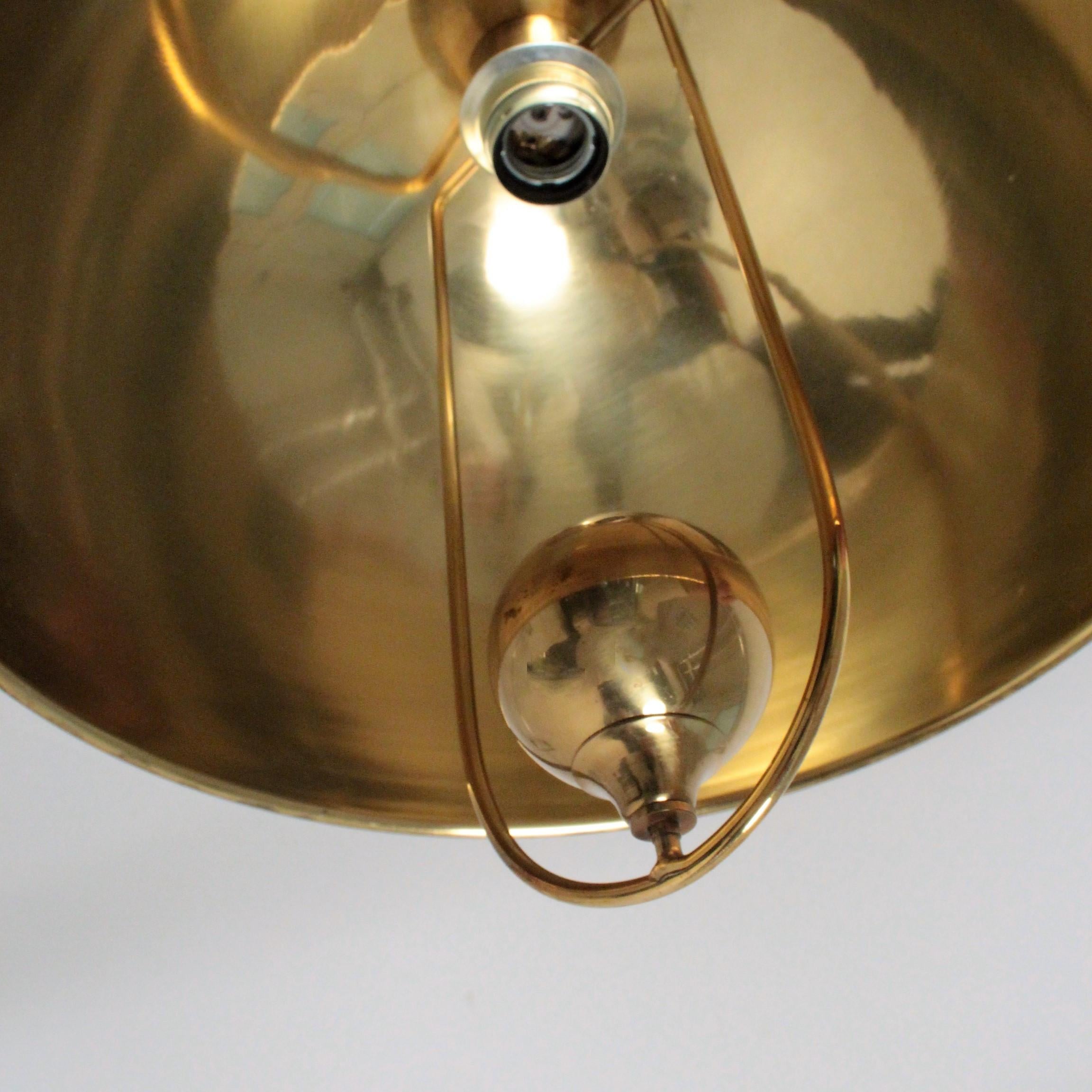 20th Century Florian Schulz Pendant Brass with Weight Light, Germany, 1970 For Sale