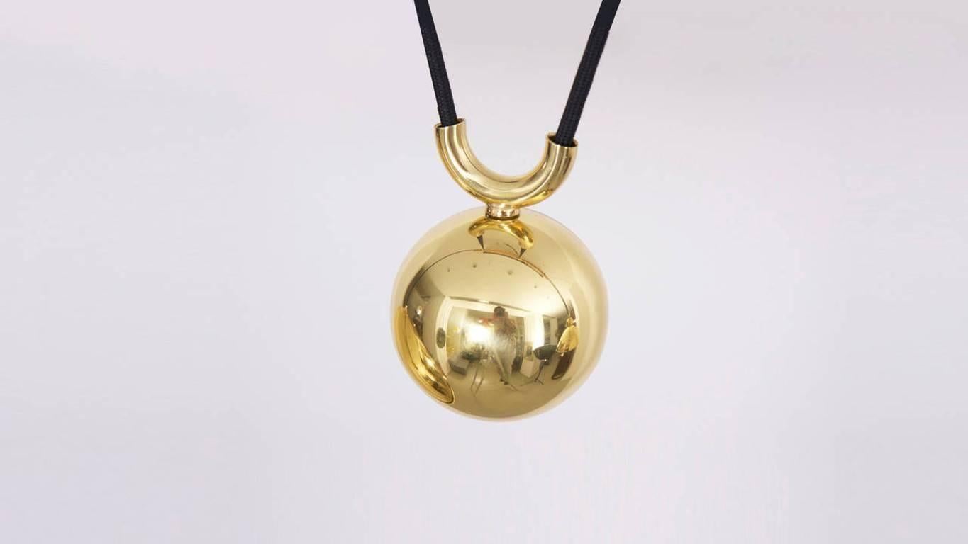 Mid-Century Modern Florian Schulz Duos Pendant with Counterweight in Brass For Sale