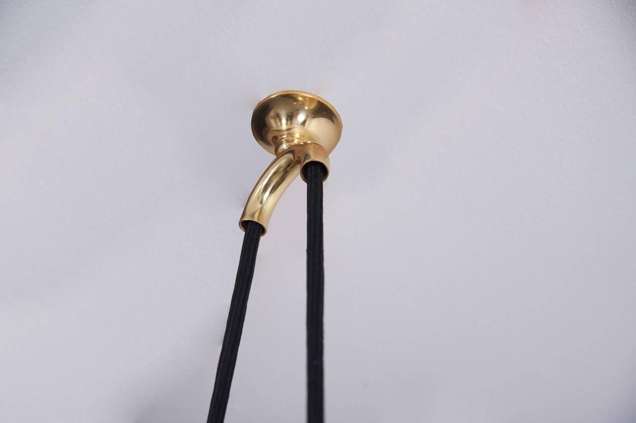 German Florian Schulz Duos Pendant with Counterweight in Brass For Sale