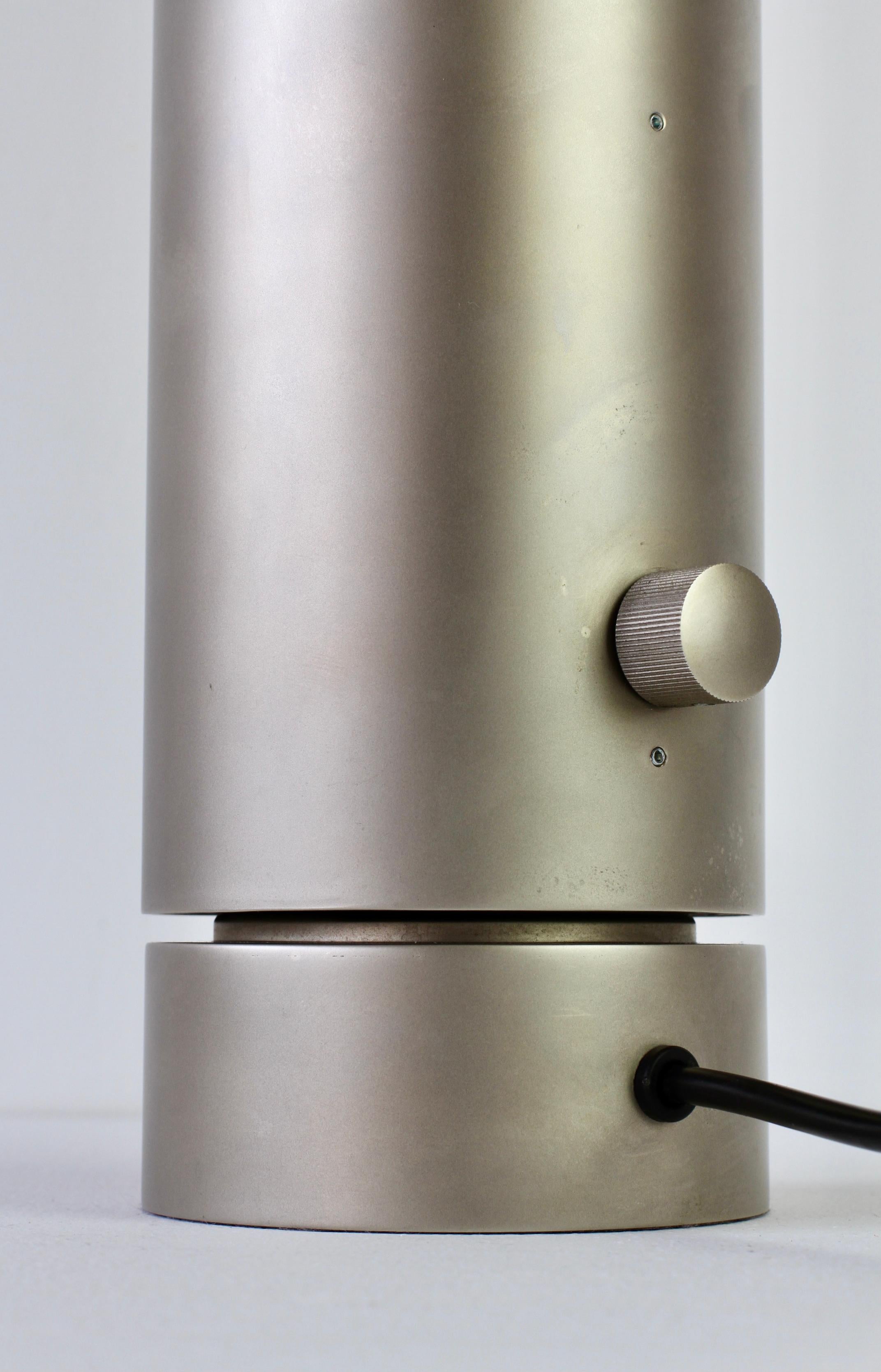 Florian Schulz Rare 'TOS' Vintage Modernist Brushed Satin Nickel Table Lamp For Sale 8