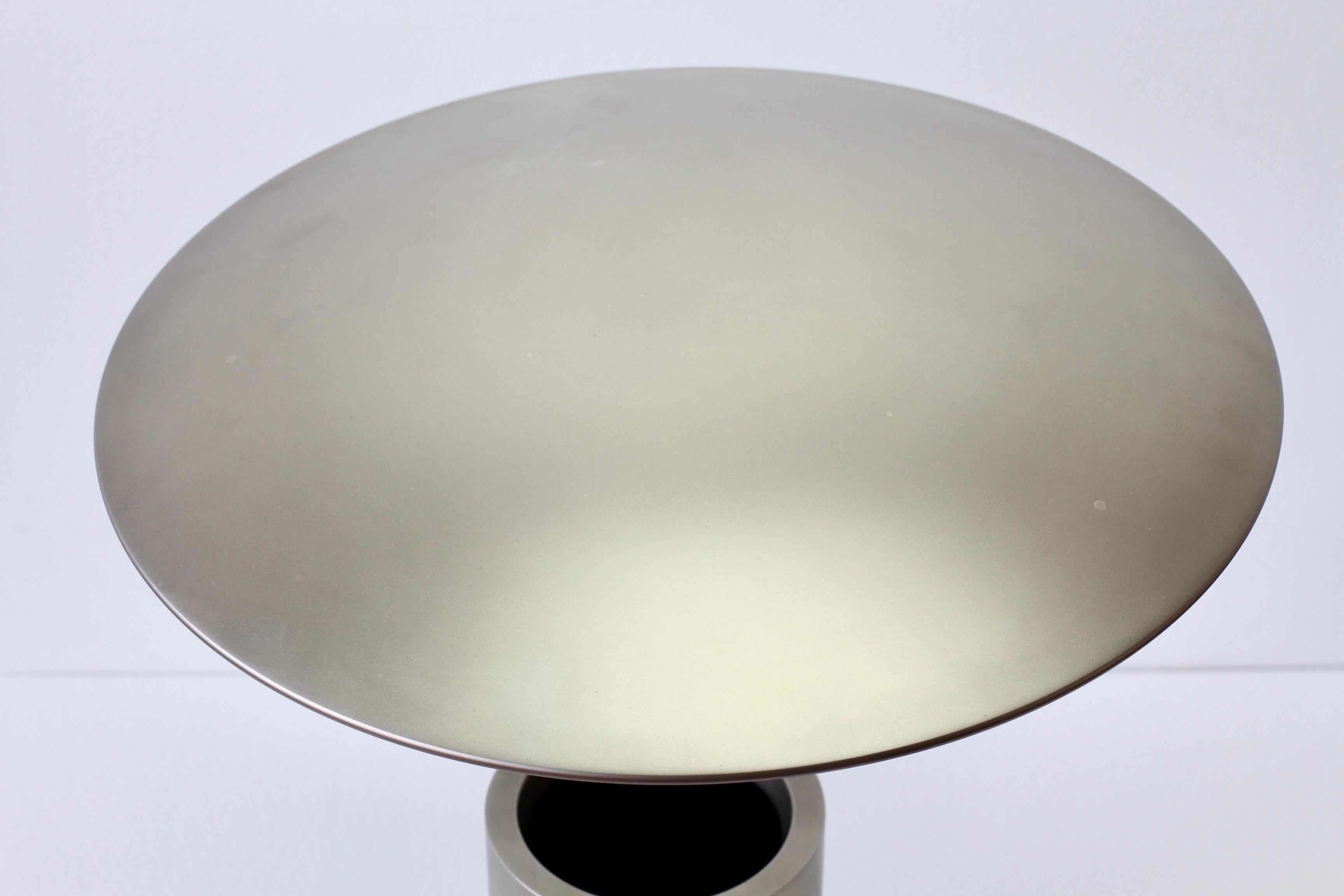 Florian Schulz Rare 'TOS' Vintage Modernist Brushed Satin Nickel Table Lamp For Sale 12