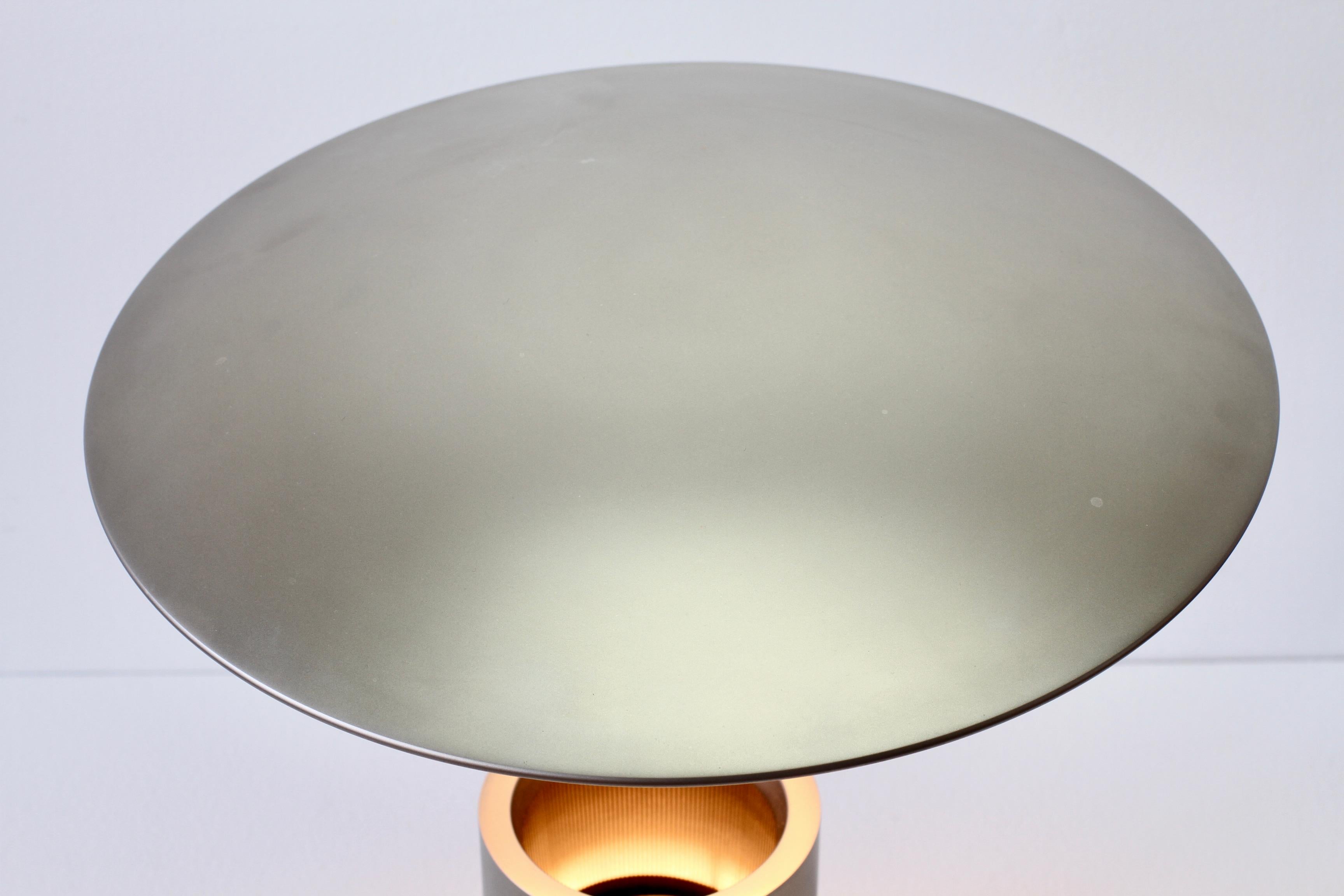 Florian Schulz Rare 'TOS' Vintage Modernist Brushed Satin Nickel Table Lamp For Sale 13