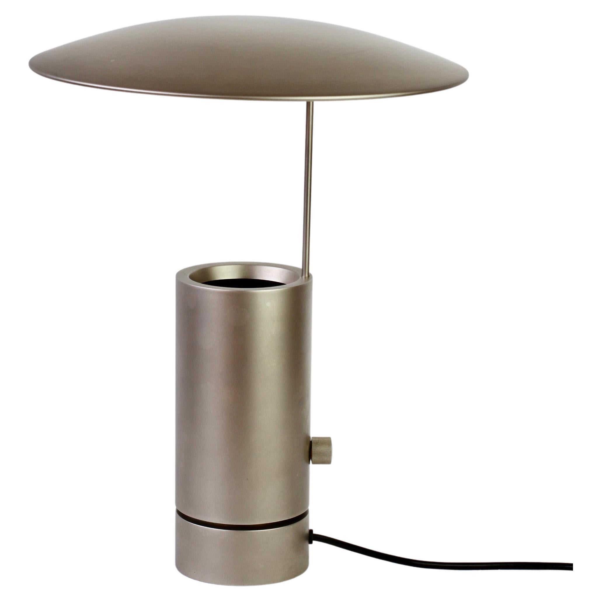 Florian Schulz Rare 'TOS' Vintage Modernist Brushed Satin Nickel Table Lamp