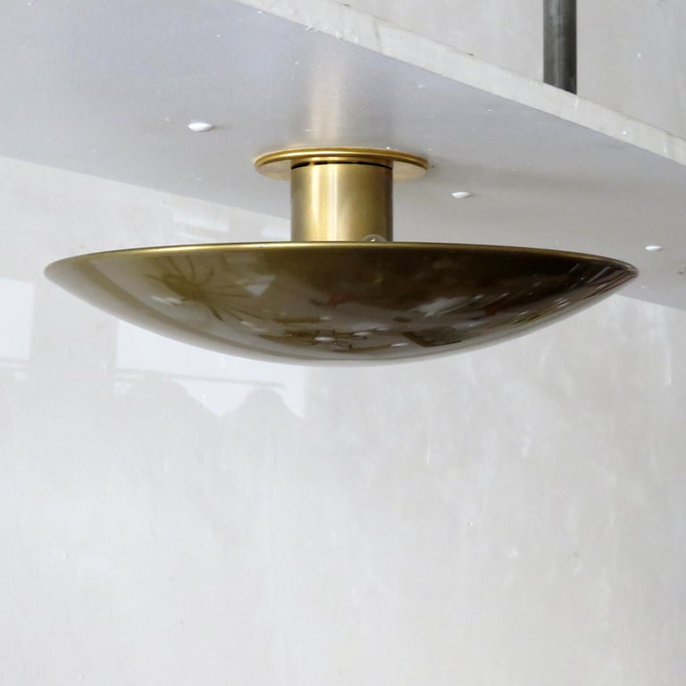 Florian Schulz 'Sela 40' Brass Flushmount Light, 1970 In Good Condition For Sale In Los Angeles, CA