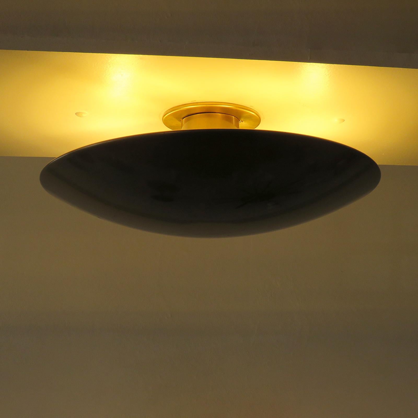 Late 20th Century Florian Schulz 'Sela 40' Brass Flushmount Light, 1970