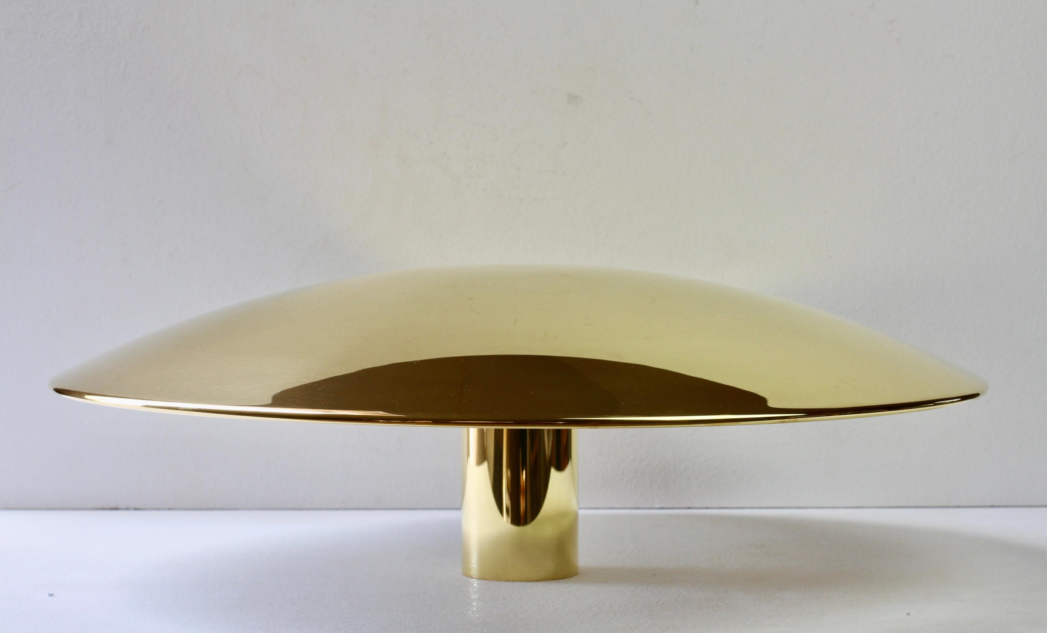 Mid-Century Modern Florian Schulz SELA 55 New Modernist Brass Ceiling Flush Mount Light For Sale