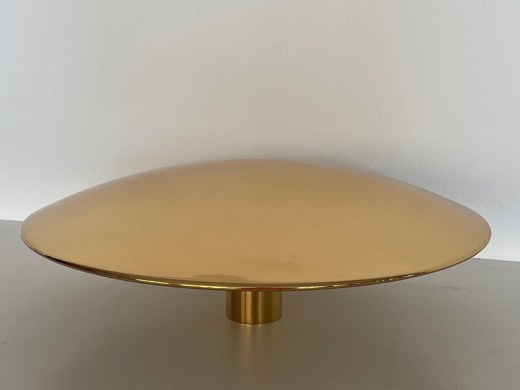 Florian Schulz SELA Large Flush Mount Light en laiton poli, 1970 2