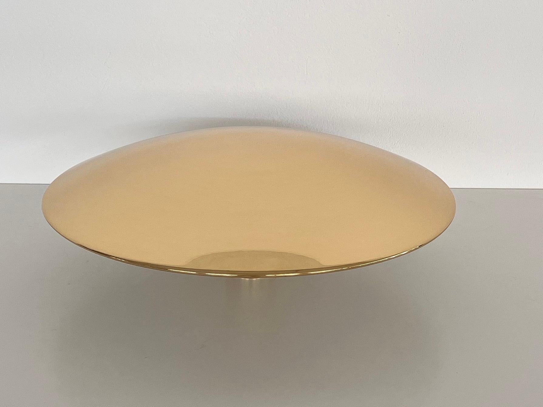 Florian Schulz SELA Large Flush Mount Light in polished Brass, 1970s For Sale 3