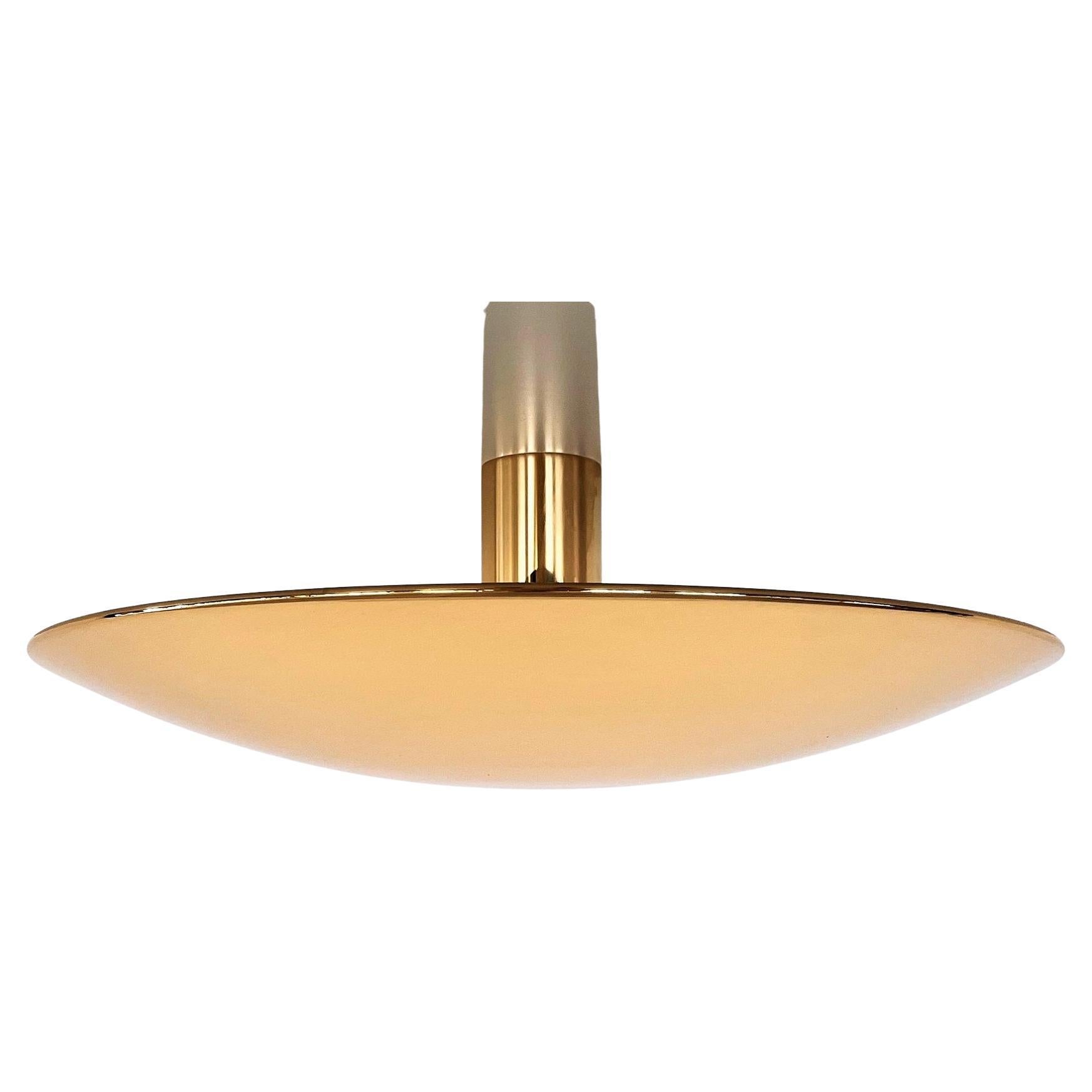 Florian Schulz SELA Large Flush Mount Light in polished Brass, 1970s