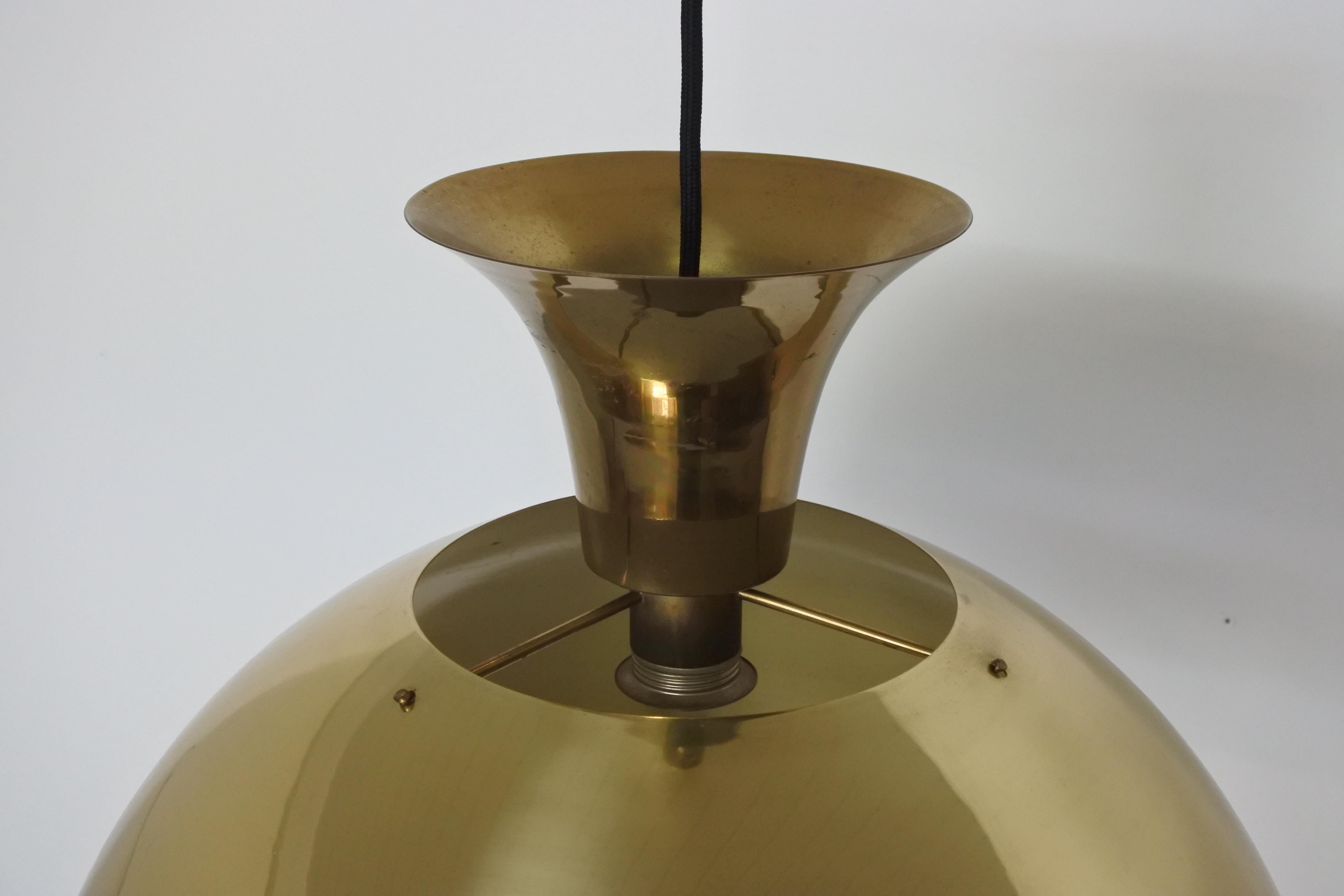 Late 20th Century Florian Schulz Solid Brass Pendant Lamp or Chandelier, Model P65, Germany, 1976