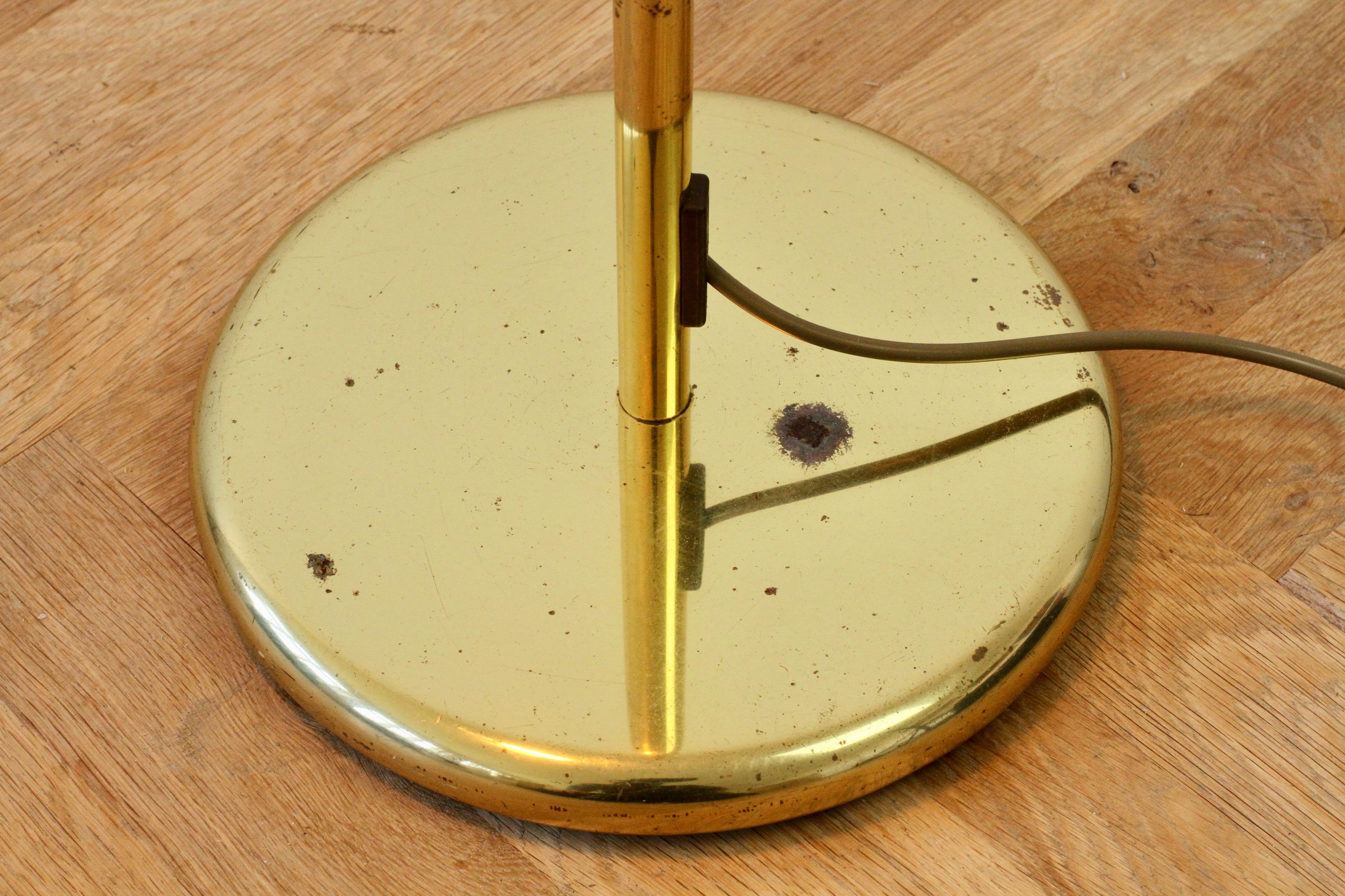 Florian Schulz Style Midcentury Vintage Brass Adjustable Floor Lamp by Sölken 7