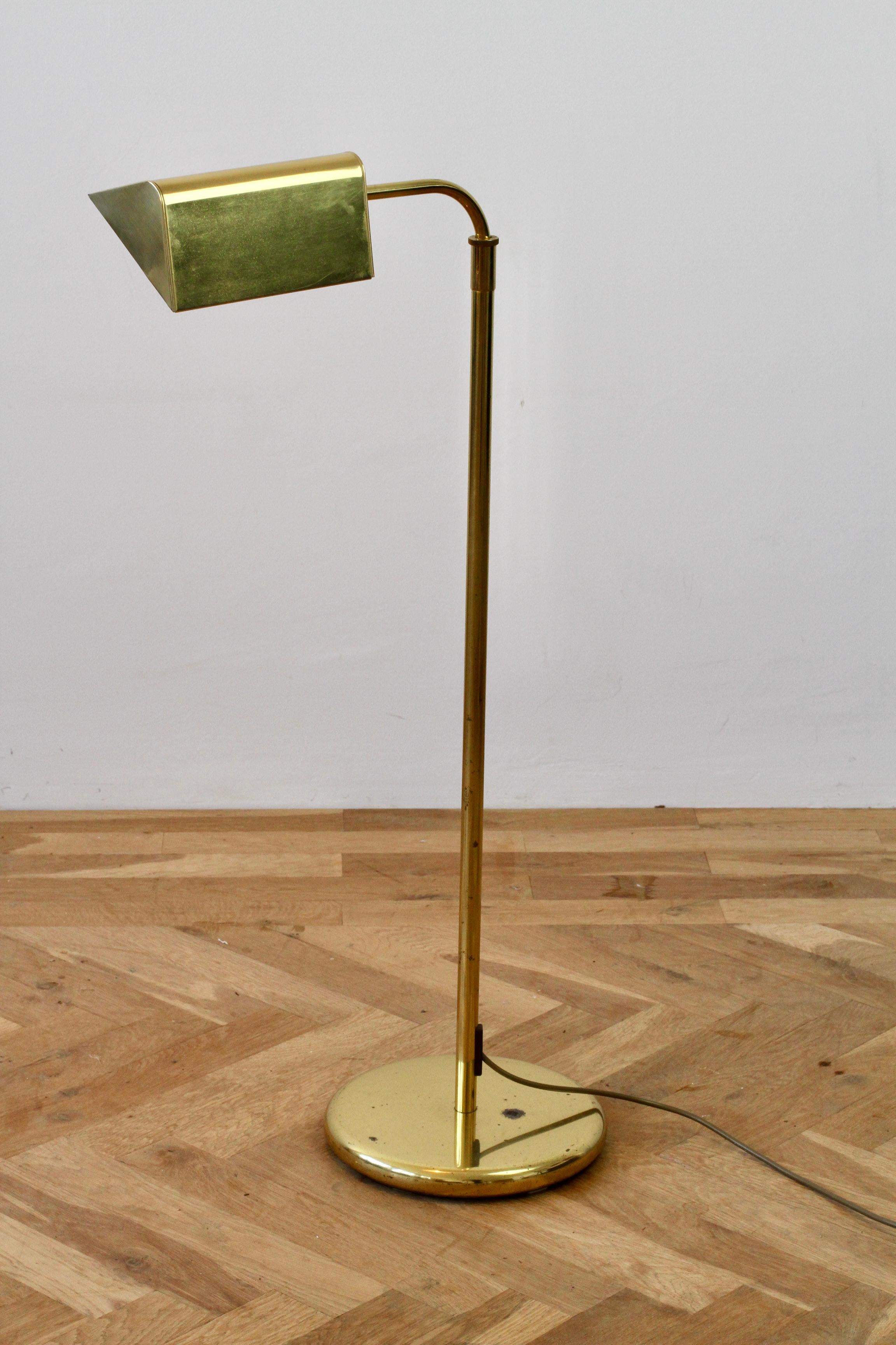 Florian Schulz Style Midcentury Vintage Brass Adjustable Floor Lamp by Sölken In Fair Condition In Landau an der Isar, Bayern