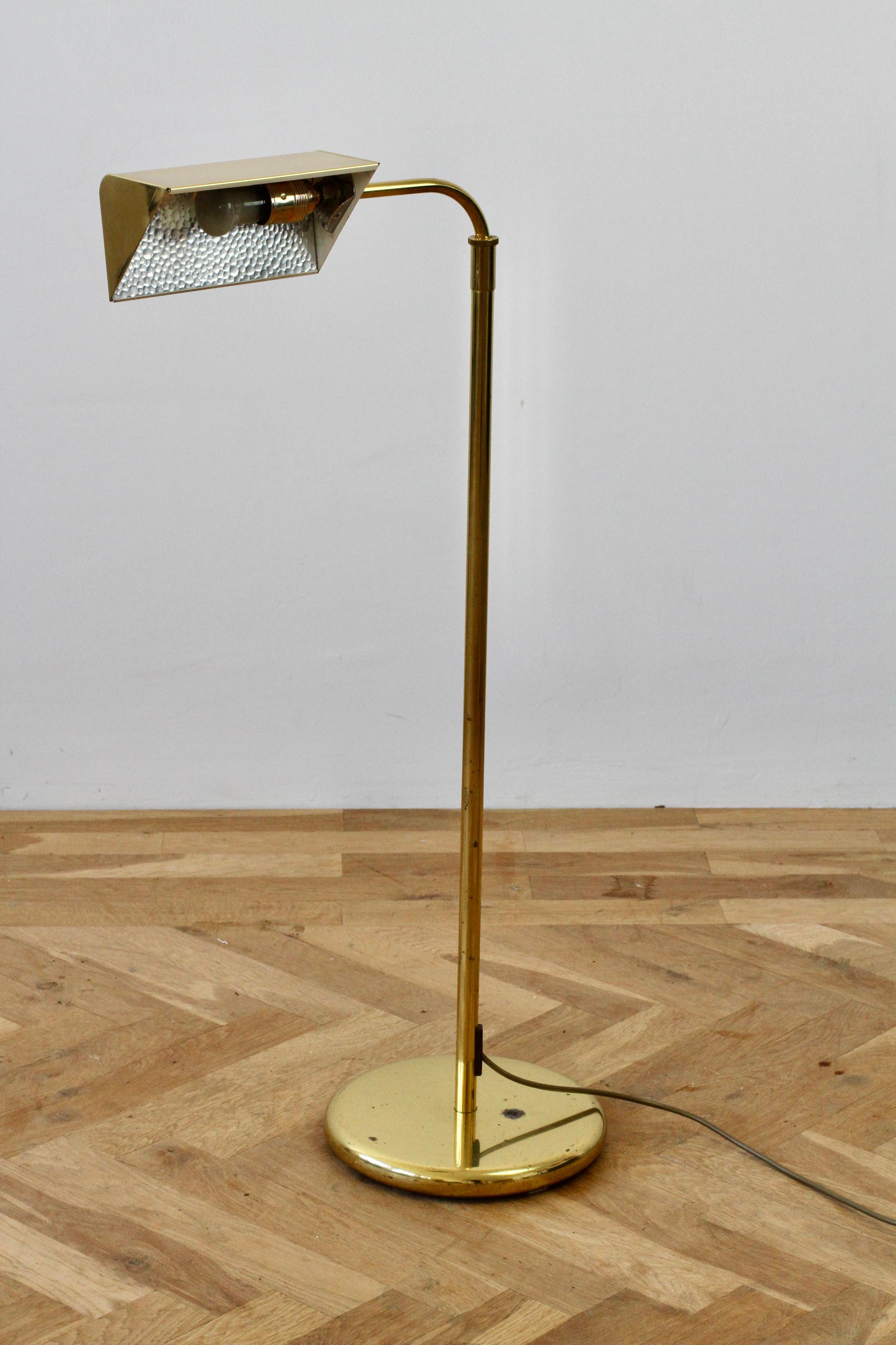 Florian Schulz Style Midcentury Vintage Brass Adjustable Floor Lamp by Sölken 1