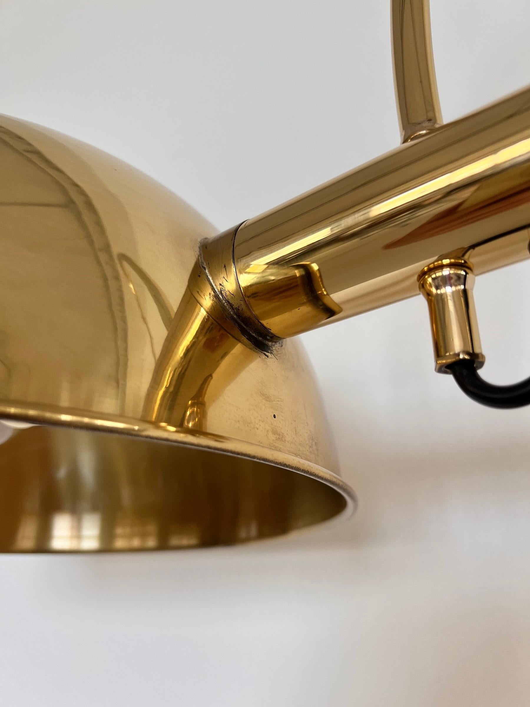 Florian Schulz Vintage Adjustable Wall Mounted Arc Lamp in Brass, 1970s 9