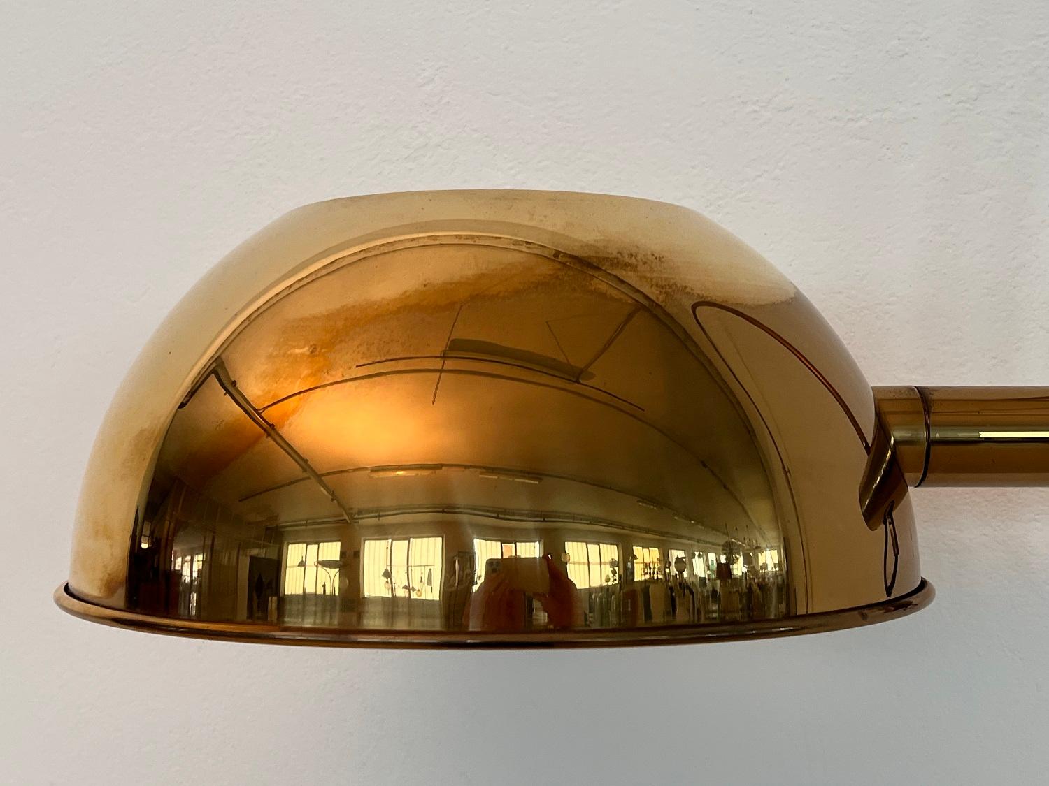 Florian Schulz Vintage Adjustable XXL Wall Mounted Arc Lamp BOCA in Brass, 1970s 11