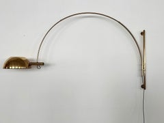 Florian Schulz Vintage Adjustable XXL Wall Mounted Arc Lamp BOCA in Brass, 1970s