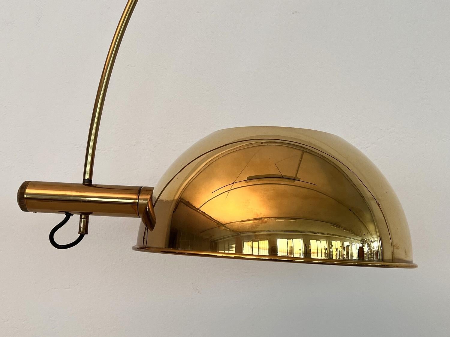 Florian Schulz Vintage Adjustable XXL Wall Mounted Arc Lamp BOCA in Brass, 1970s 14