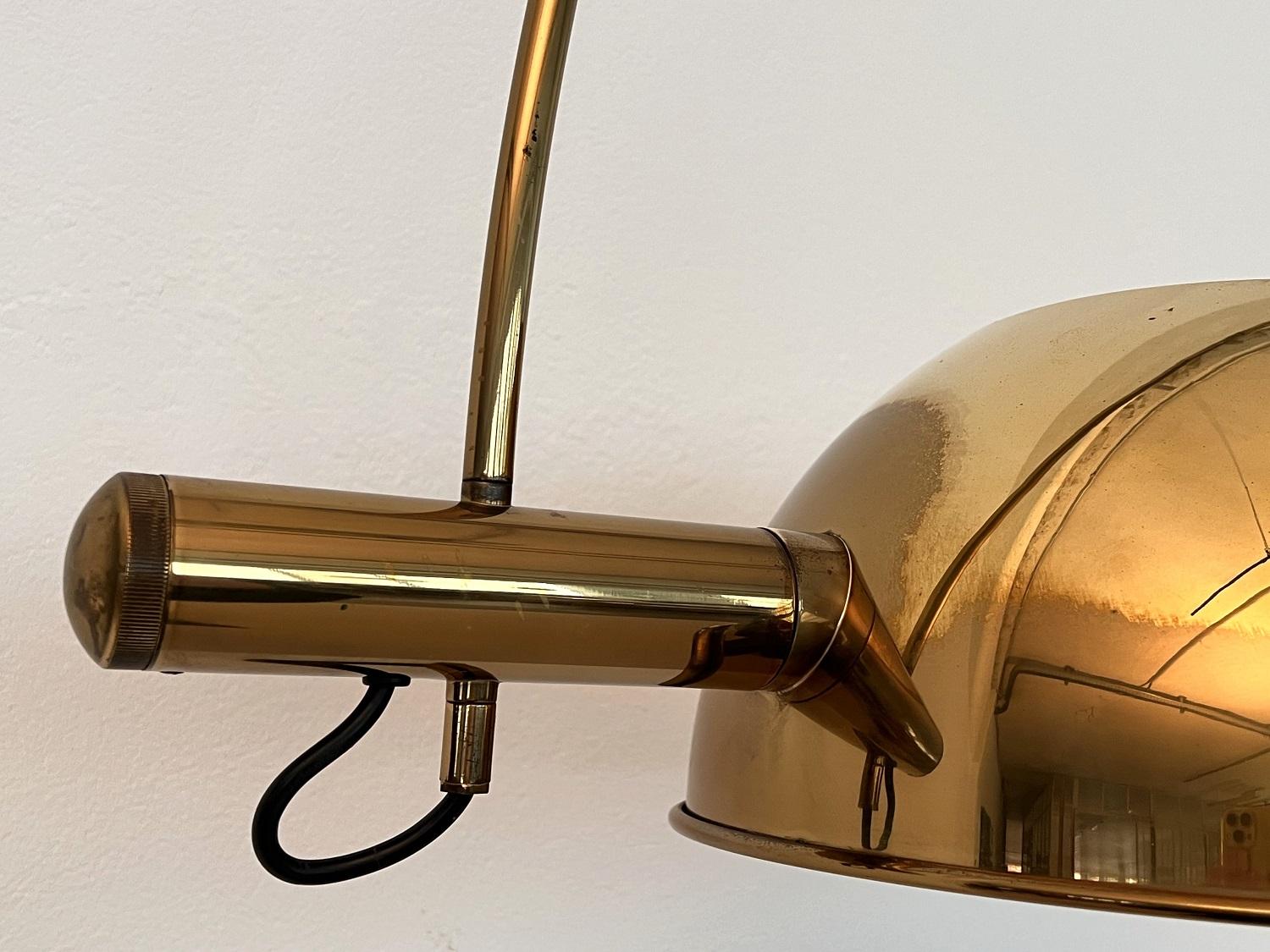 Florian Schulz Vintage Adjustable XXL Wall Mounted Arc Lamp BOCA in Brass, 1970s In Good Condition In Morazzone, Varese