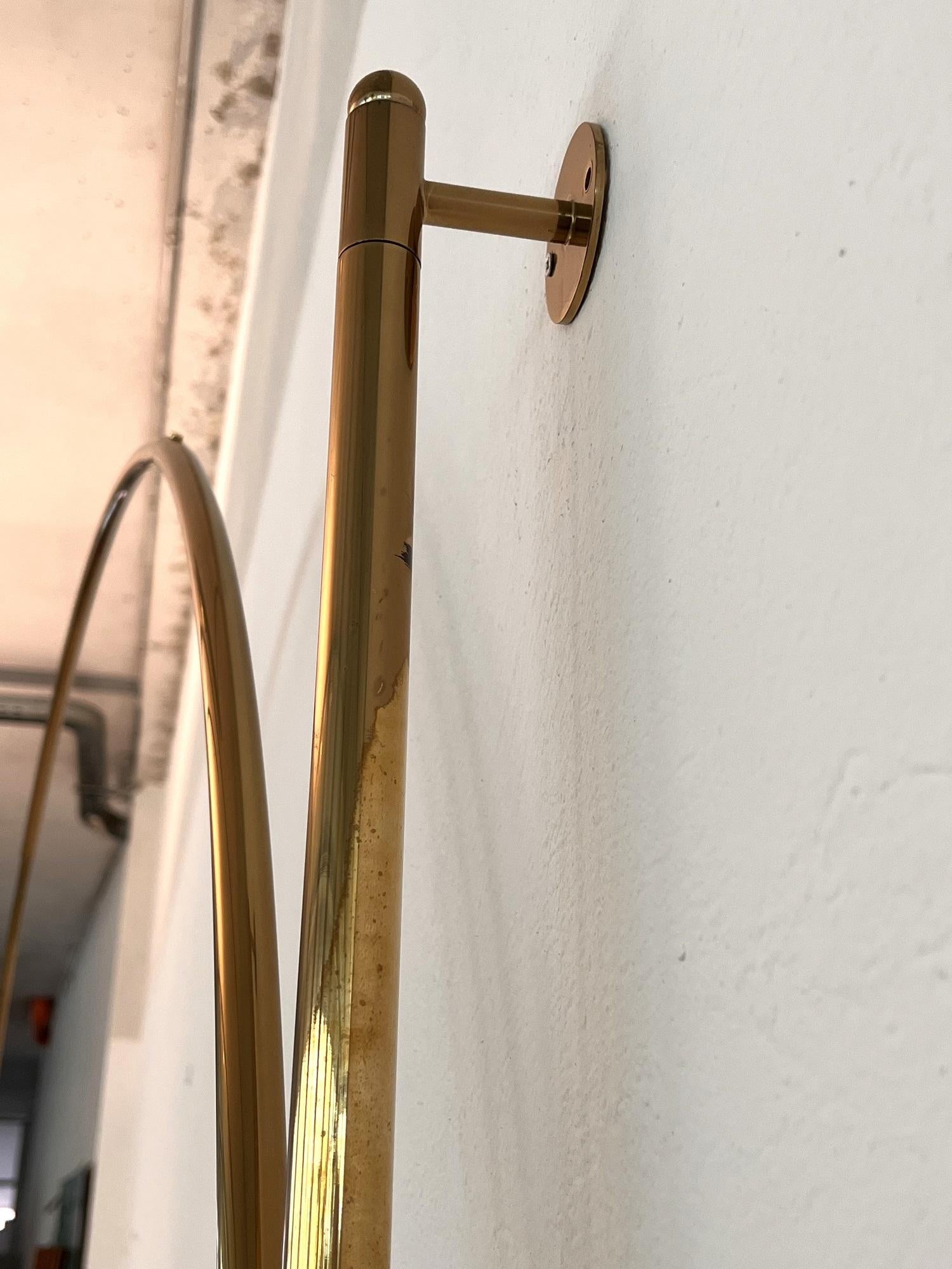 Florian Schulz Vintage Adjustable XXL Wall Mounted Arc Lamp BOCA in Brass, 1970s 1